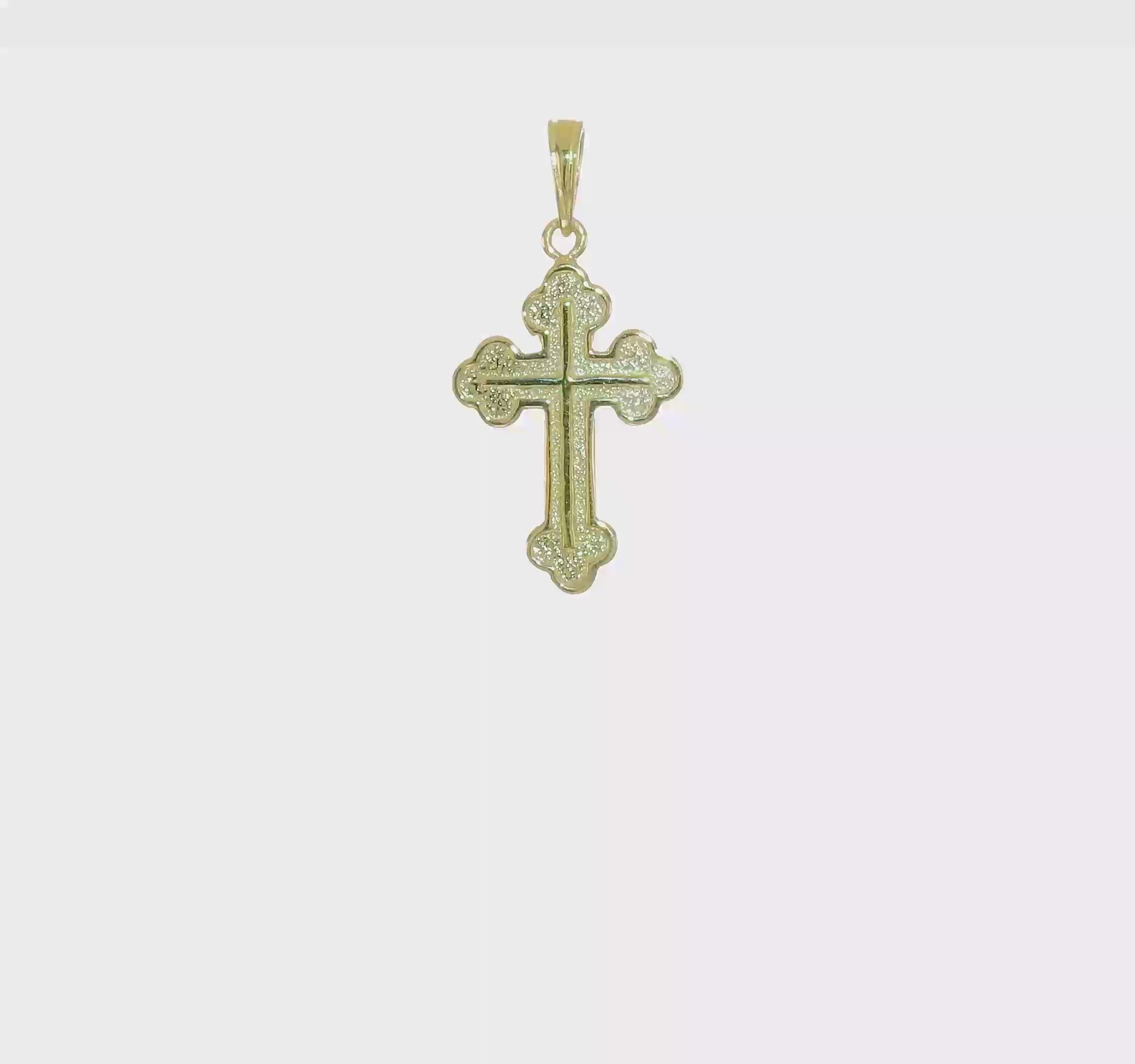 10KT Yellow Gold Budded Cross Pendant