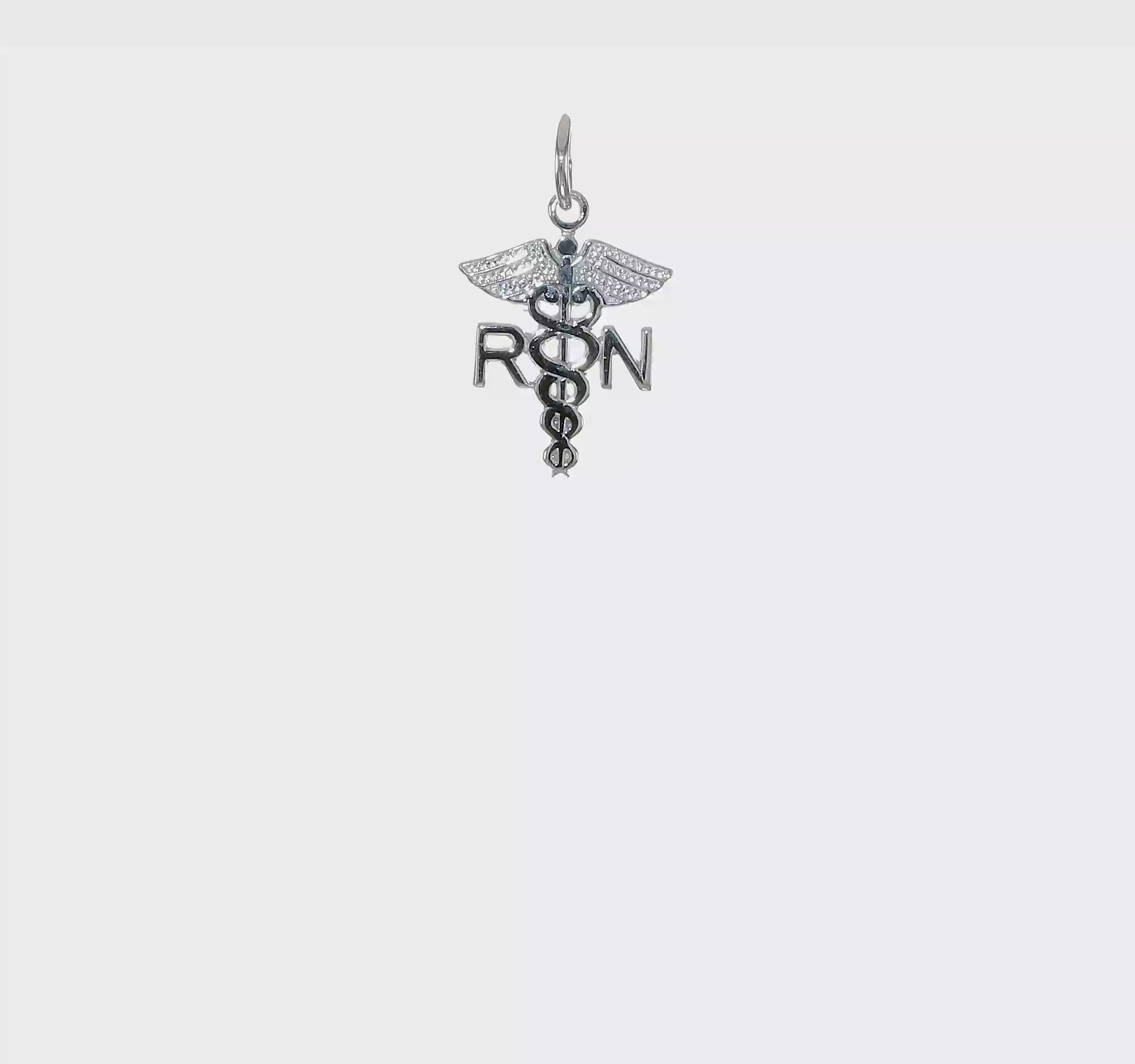 10kt White Gold RN Charm