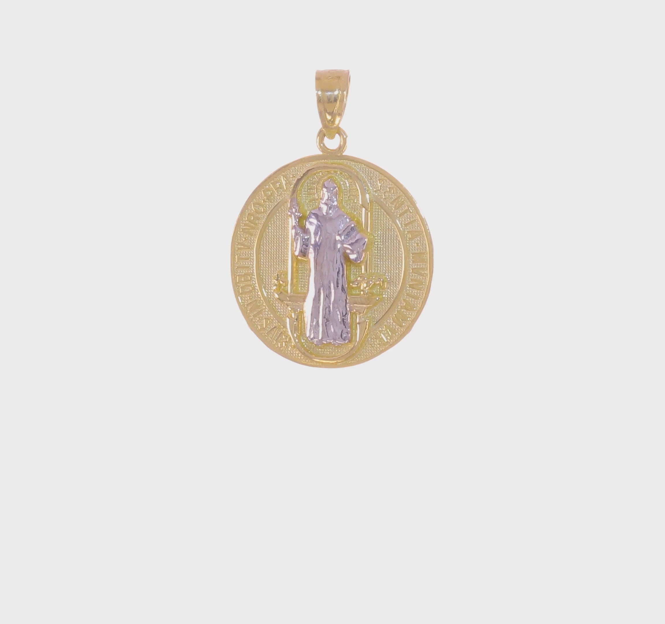 10KT Yellow Gold W/Rhodium San Benito Medal Pendant