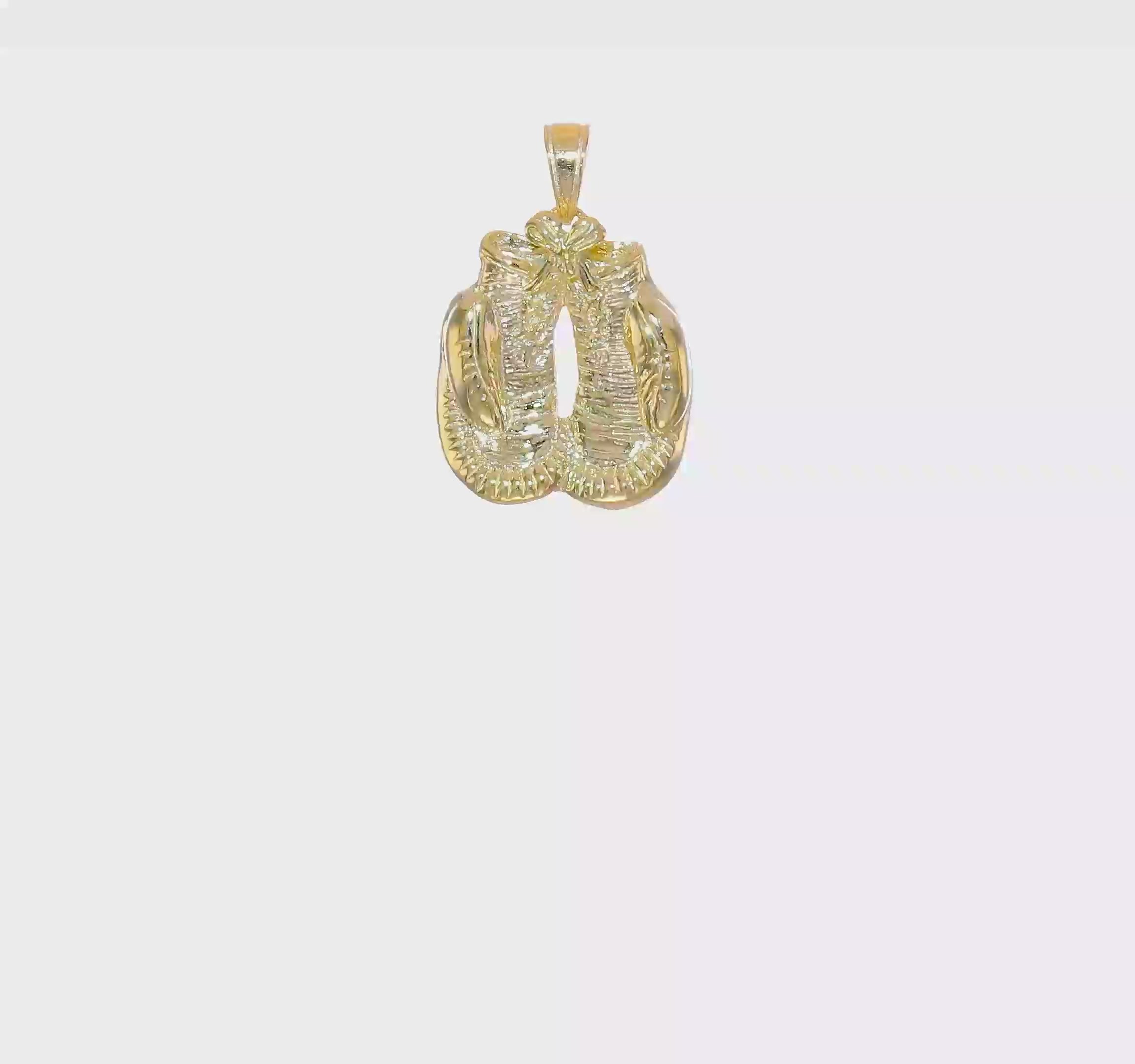 10kt Yellow Gold Solid Polished Open-Backed Boxing Gloves Pendant