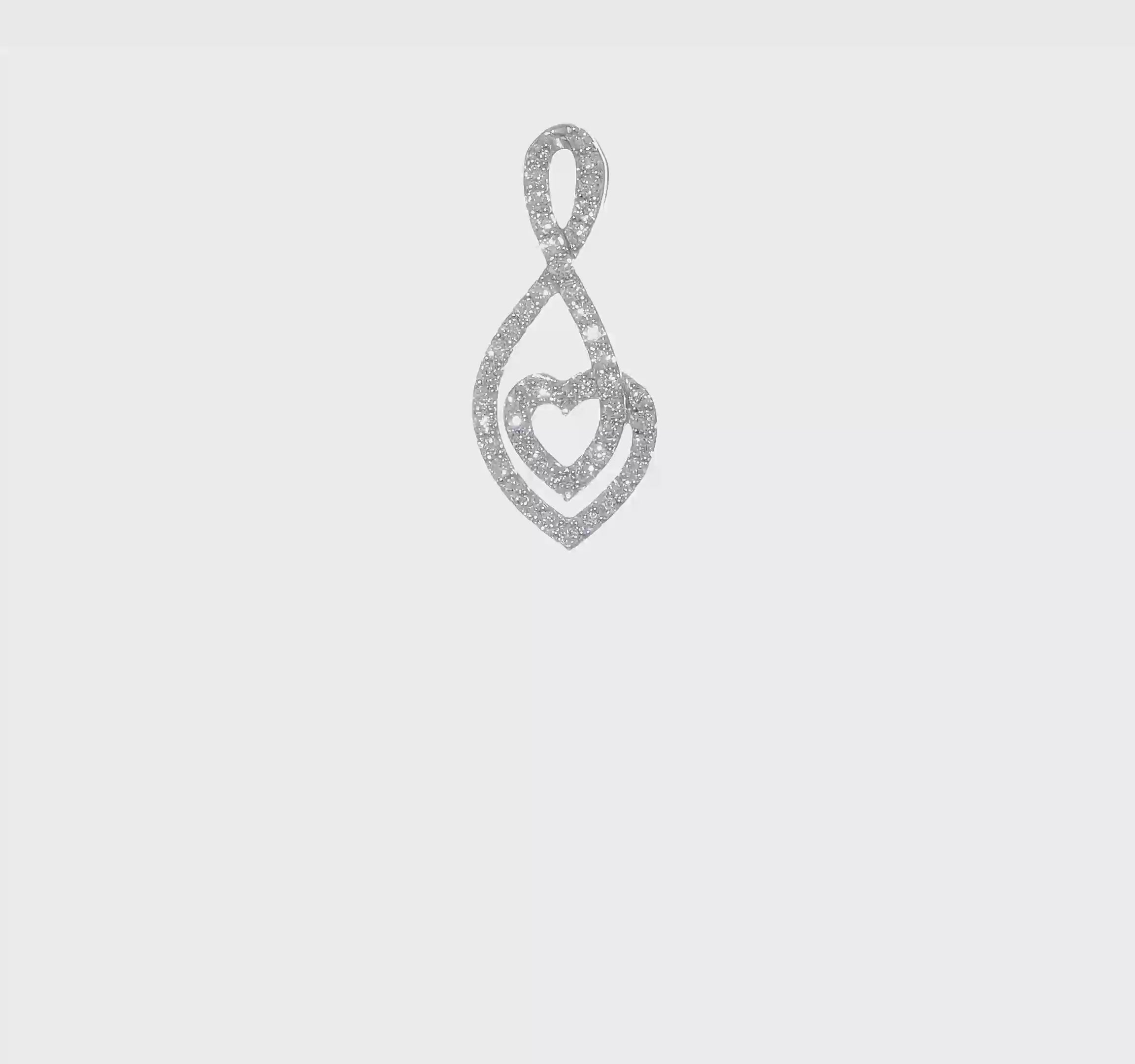 14kt White Gold 1/2ct. Diamond Fancy Heart Infinity Chain Slide