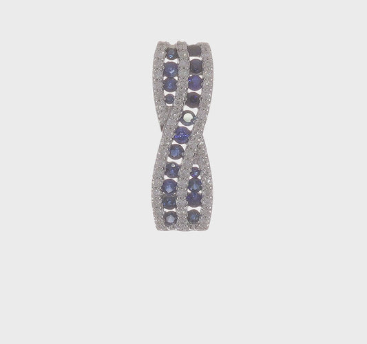 14kt White Gold Diamond and .26 Ruby Fancy Chain Slide