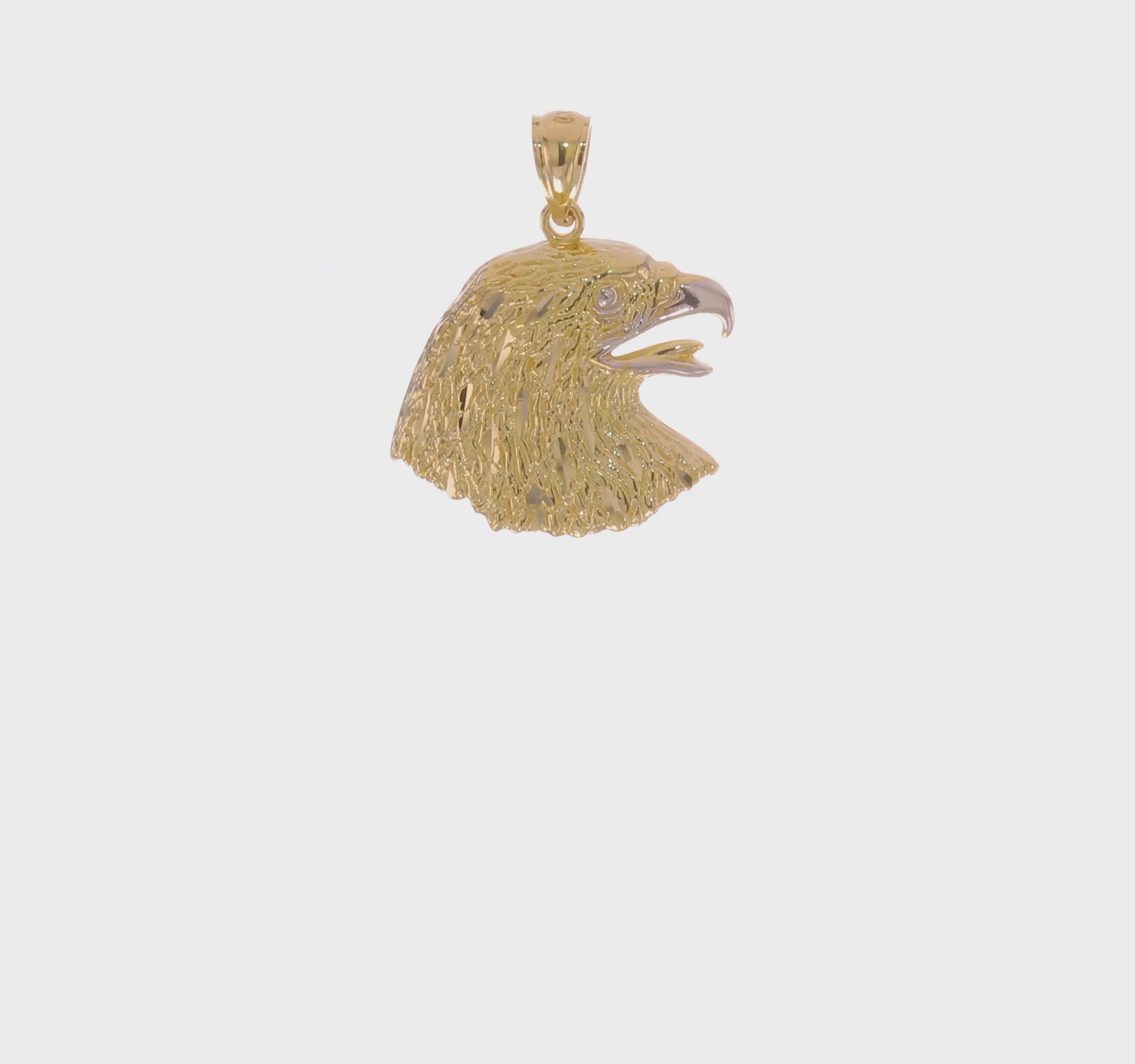 14KT Yellow Gold Diamond-Cut Eagle Pendant
