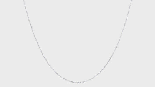 14KT White Gold 1mm Sparkle Singapore Chain