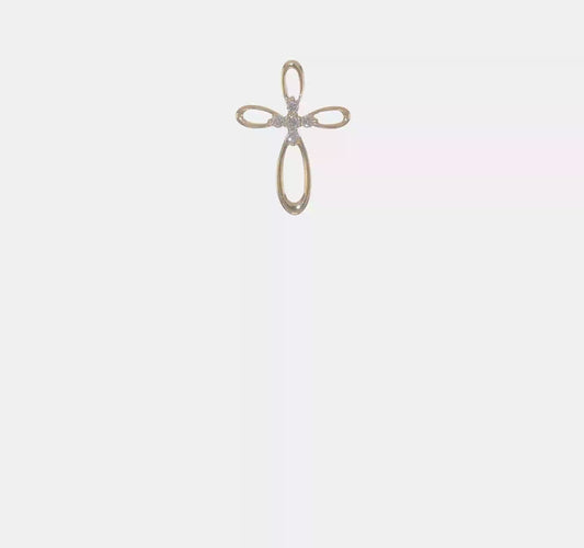 14kt Yellow Gold 1/10ct. Diamond Cross Chain Slide