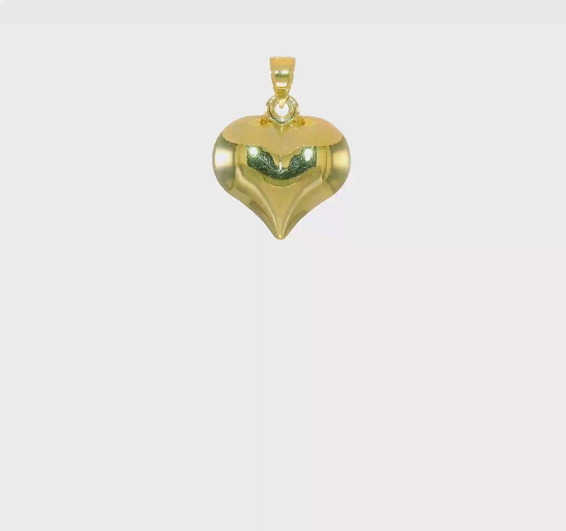 10KT Yellow Gold Polished 3-D Heart Pendant