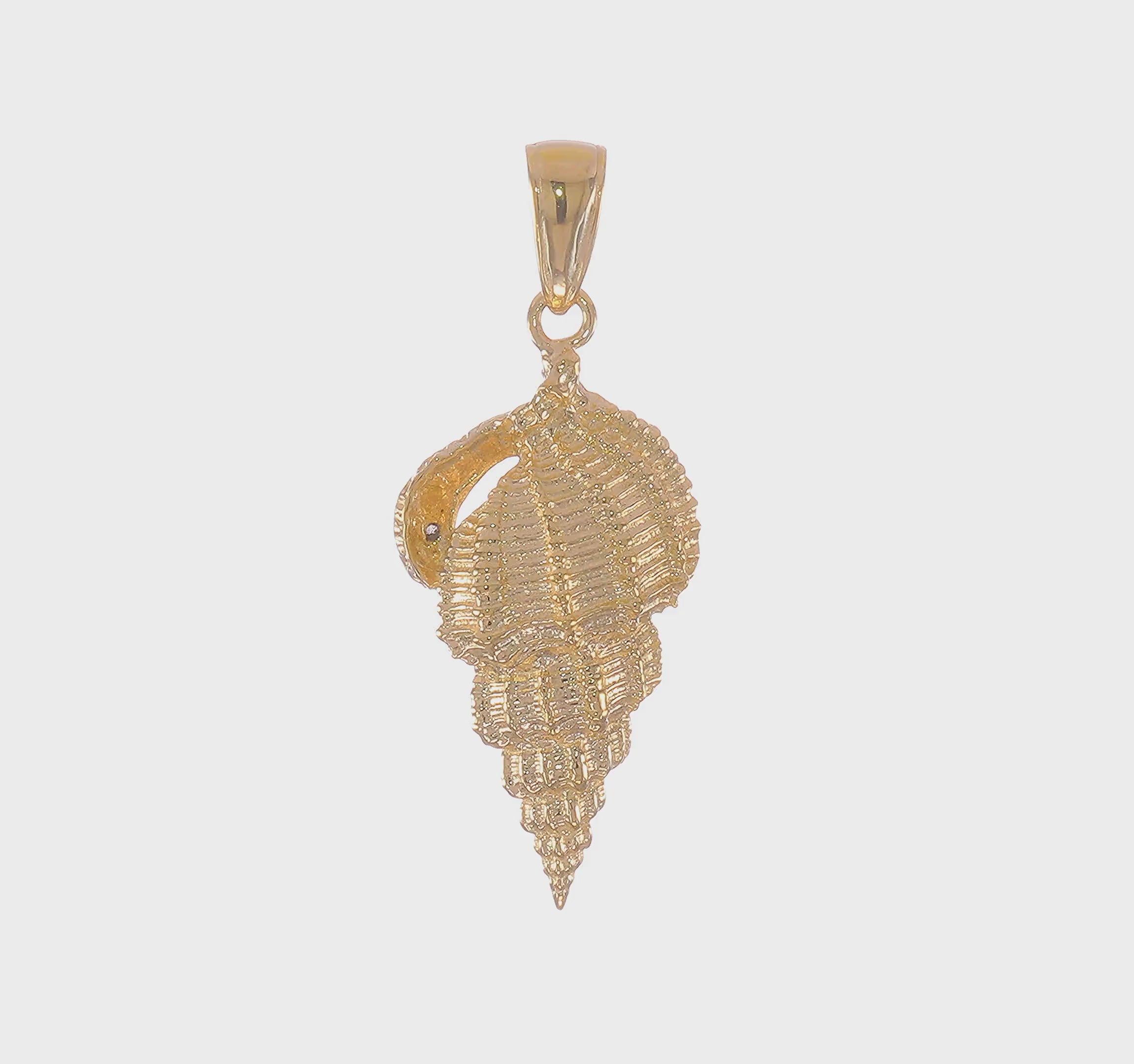 14kt Yellow Gold Conch Shell Pendant