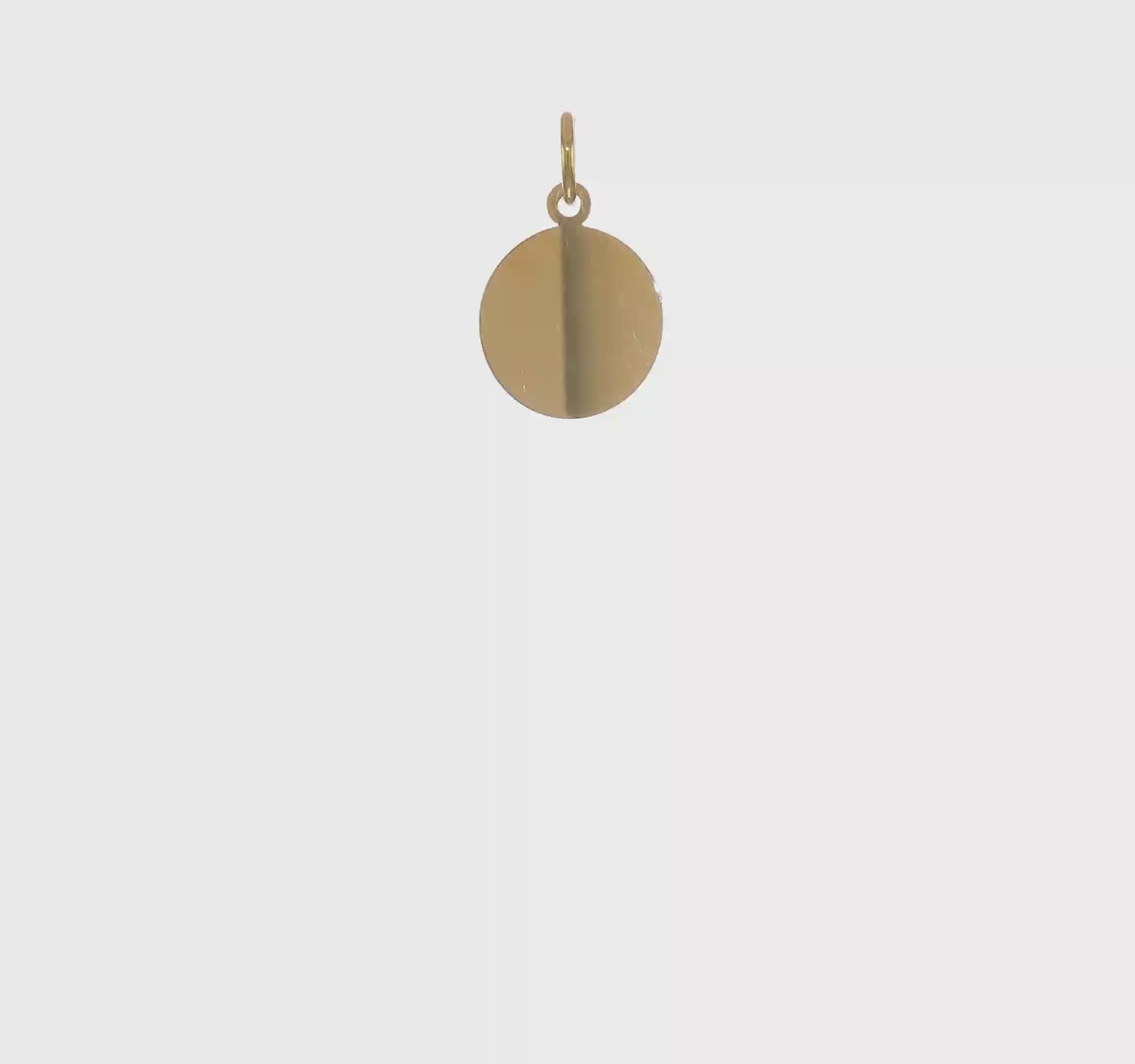 14KT Yellow Gold Round Disc Charm