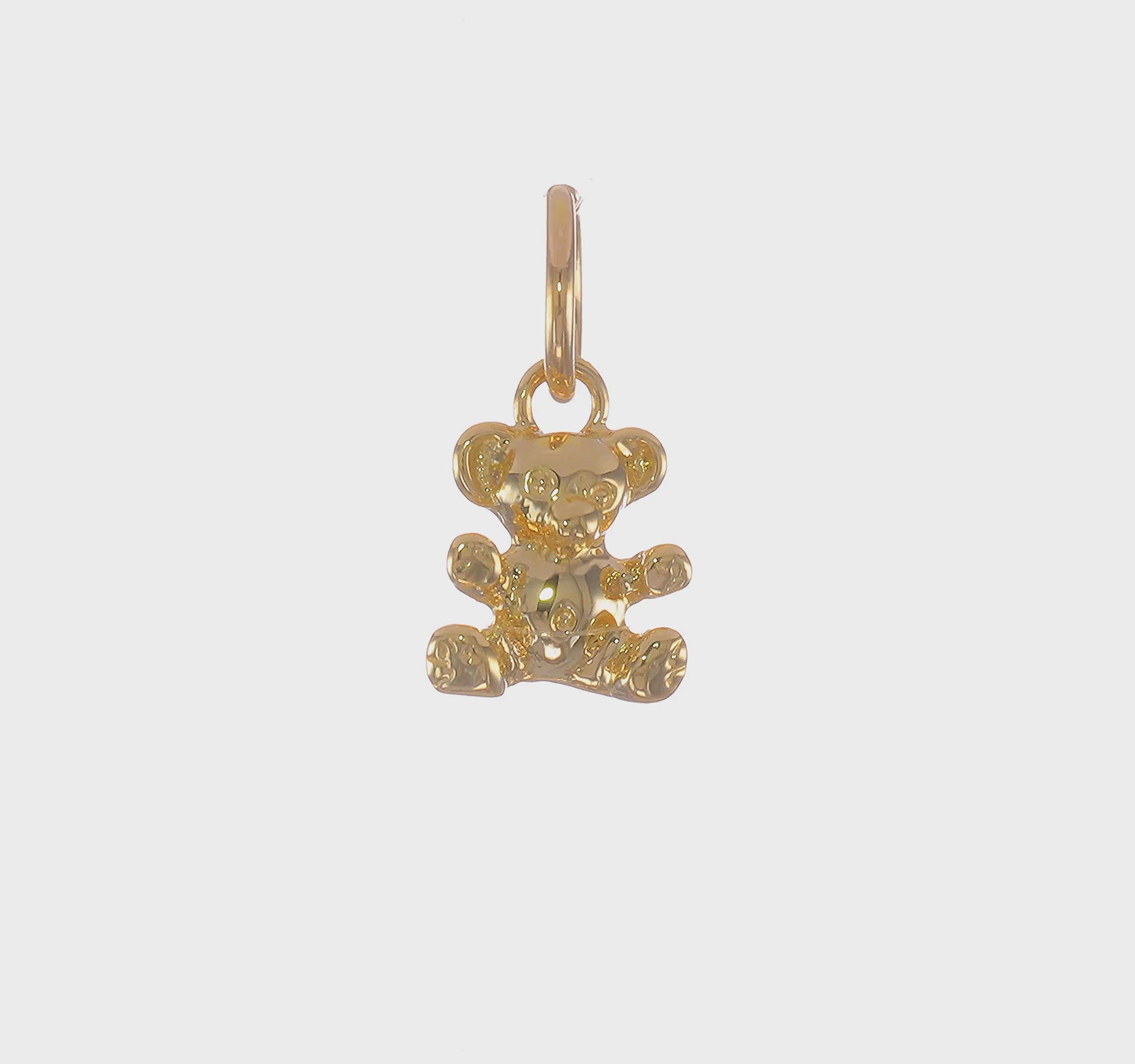14kt Yellow Gold Polished Teddy Bear Charm