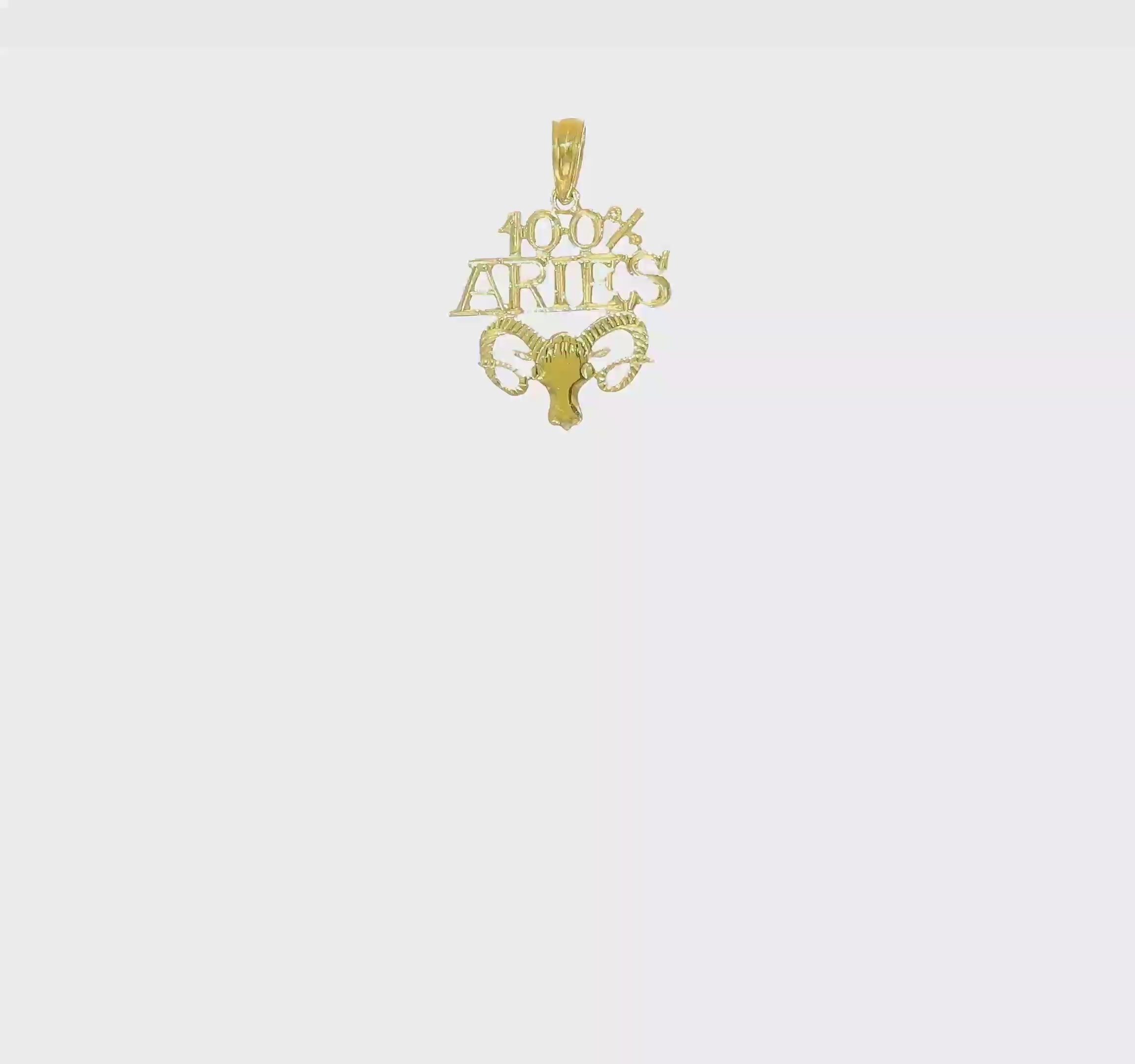 10KT Yellow Gold 100% ARIES Zodiac Charm