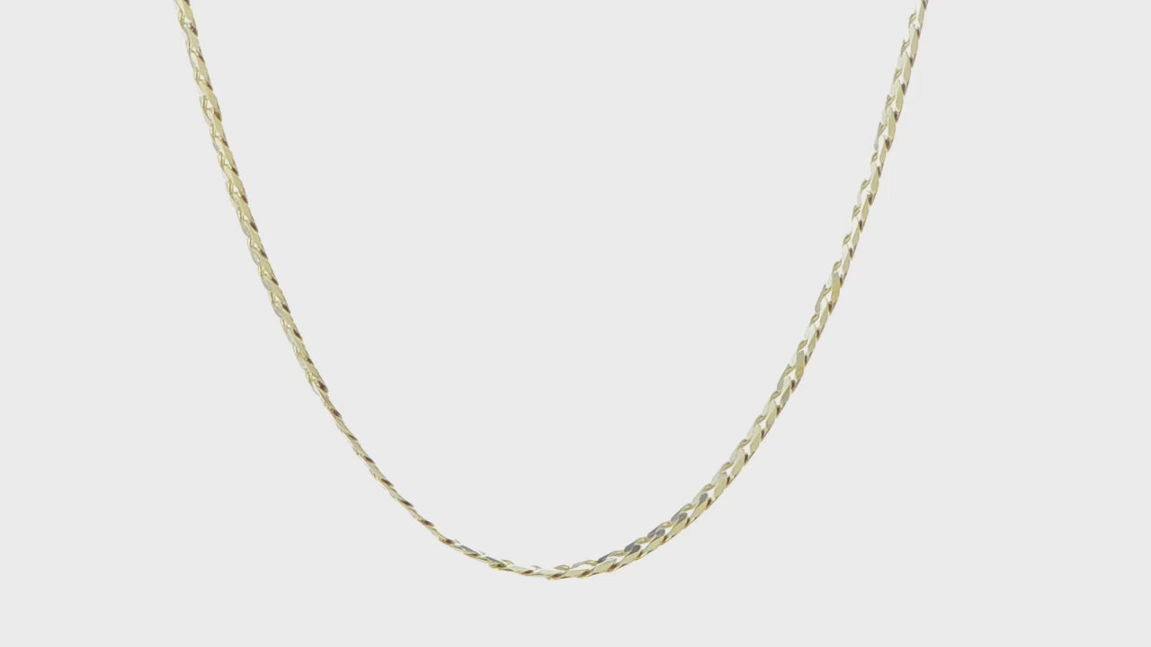14KT Yellow Gold 4.5mm Flat Beveled Curb Chain