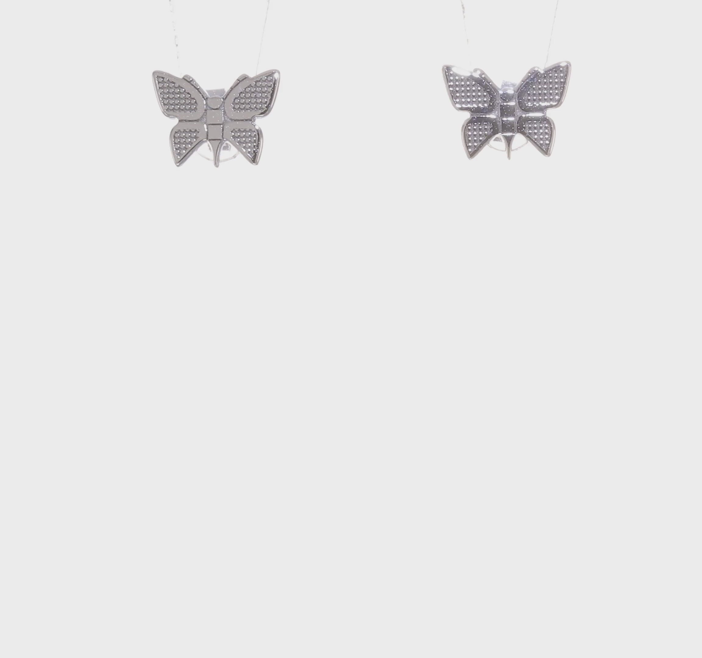 14kt White Gold Butterfly Earrings