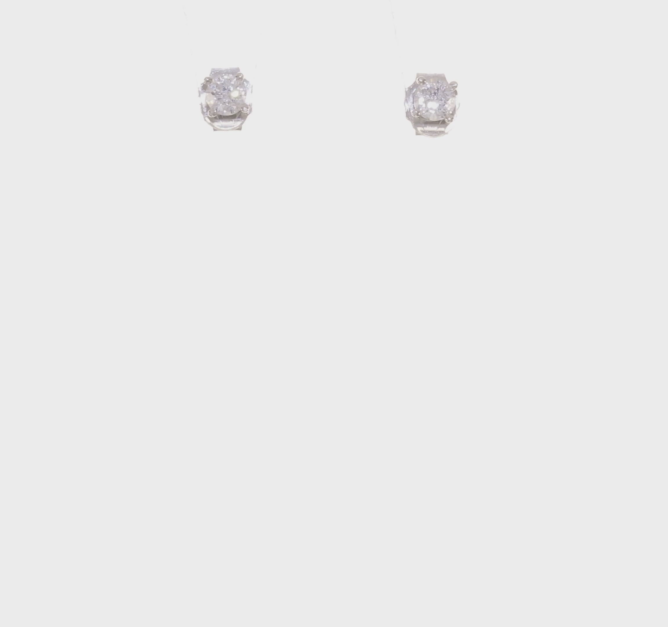 14kt White Gold .25ct I1 J-K Diamond Stud Push-on Post Earrings