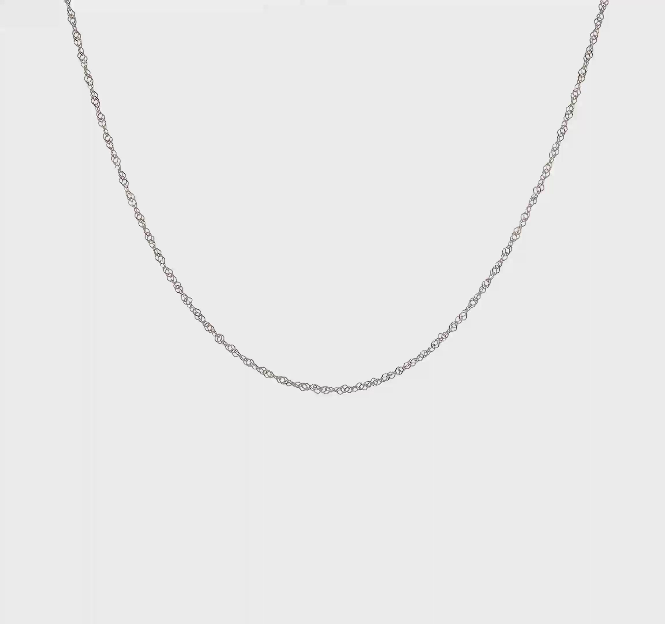 14KT White Gold 20 inch 1.4mm Singapore with Spring Ring Clasp Chain