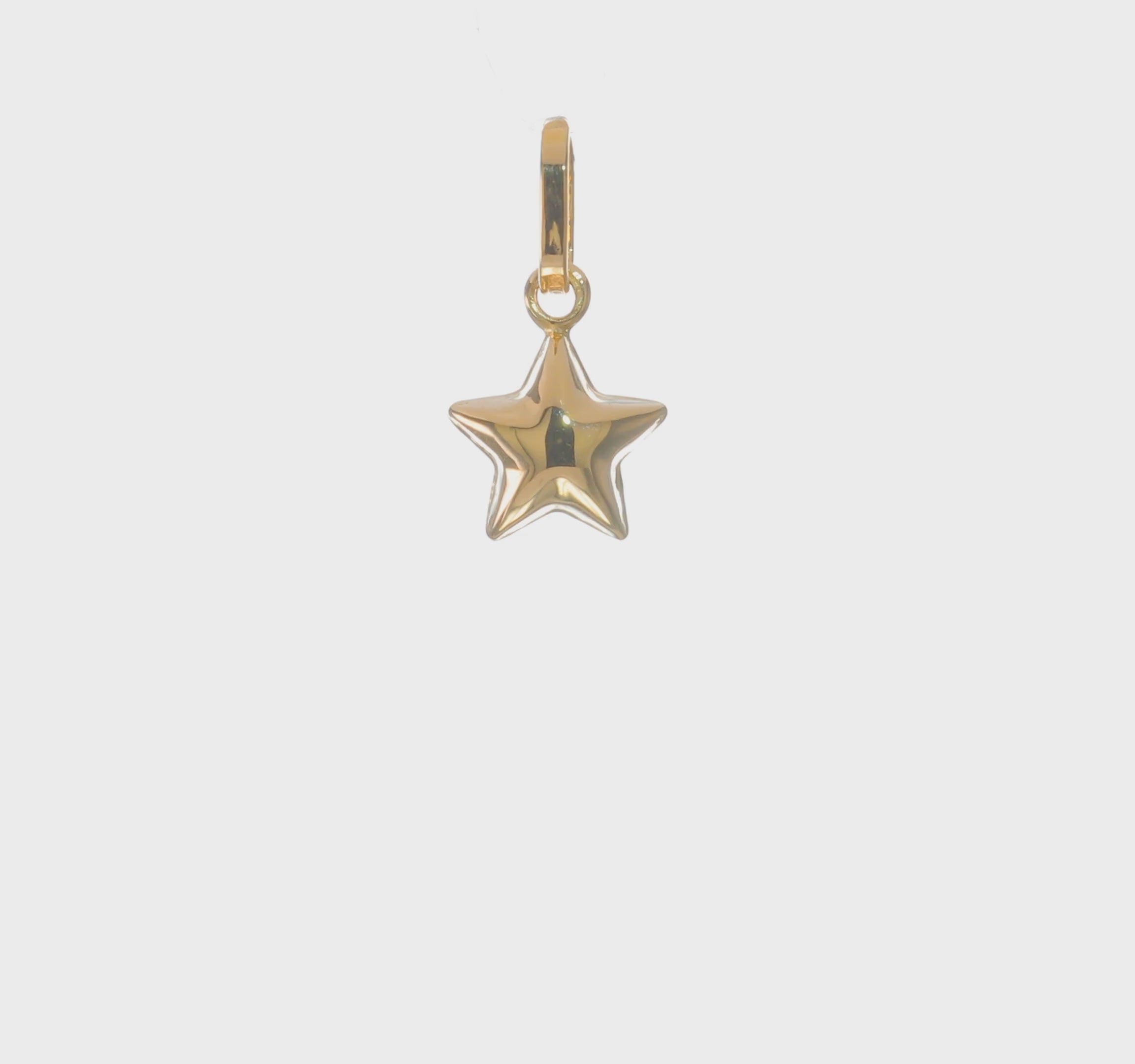 14kt Yellow Gold 3D Puffed Star Charm