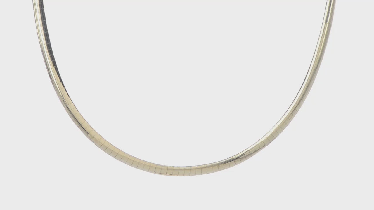 14KT 4mm Two-tone Reversible Omega Necklace