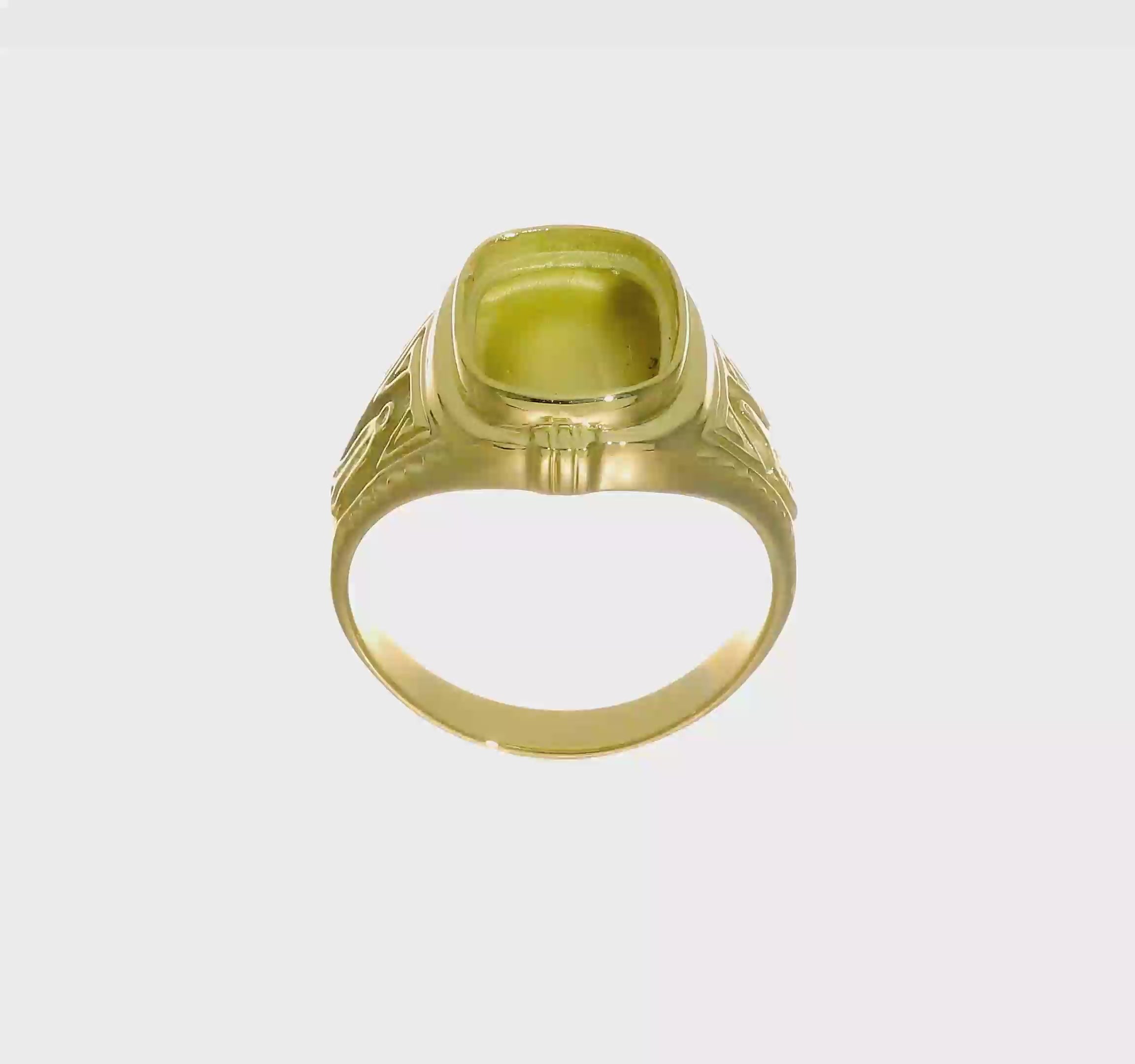 14kt Yellow Gold Men's Polished and Textured Masonic Ring Mounting