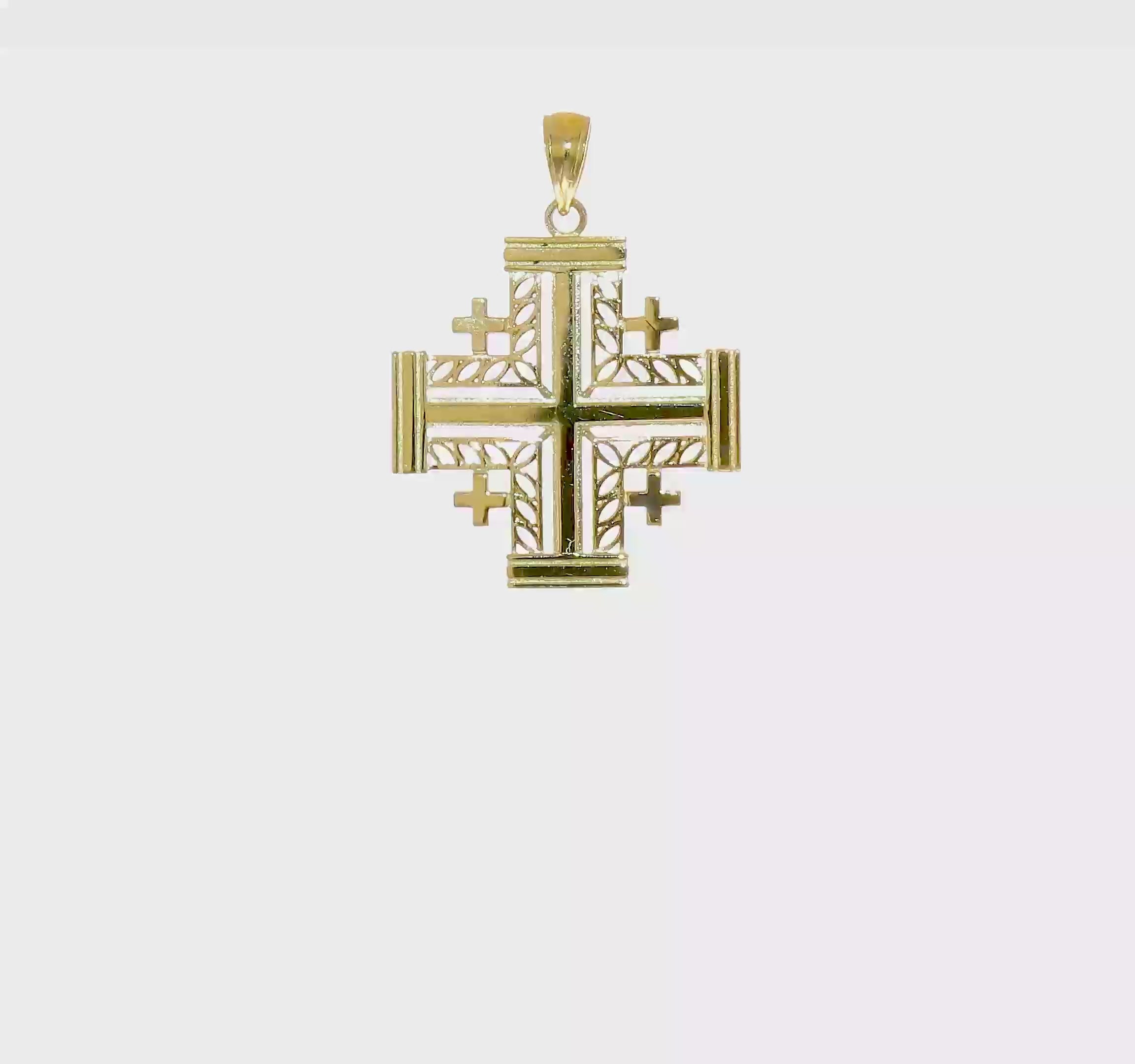 10kt Yellow Gold Cut-Out Jerusalem Cross Charm