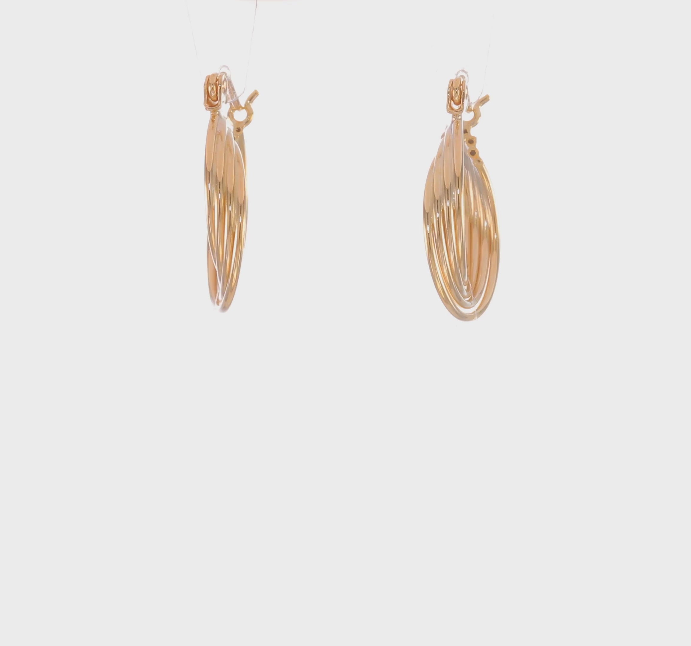 14kt Yellow Gold Polished Circles Hoop Earrings