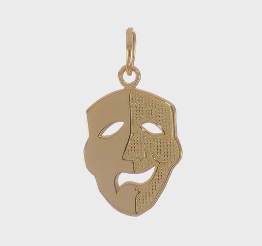 14kt Yellow Gold Comedy Mask Charm