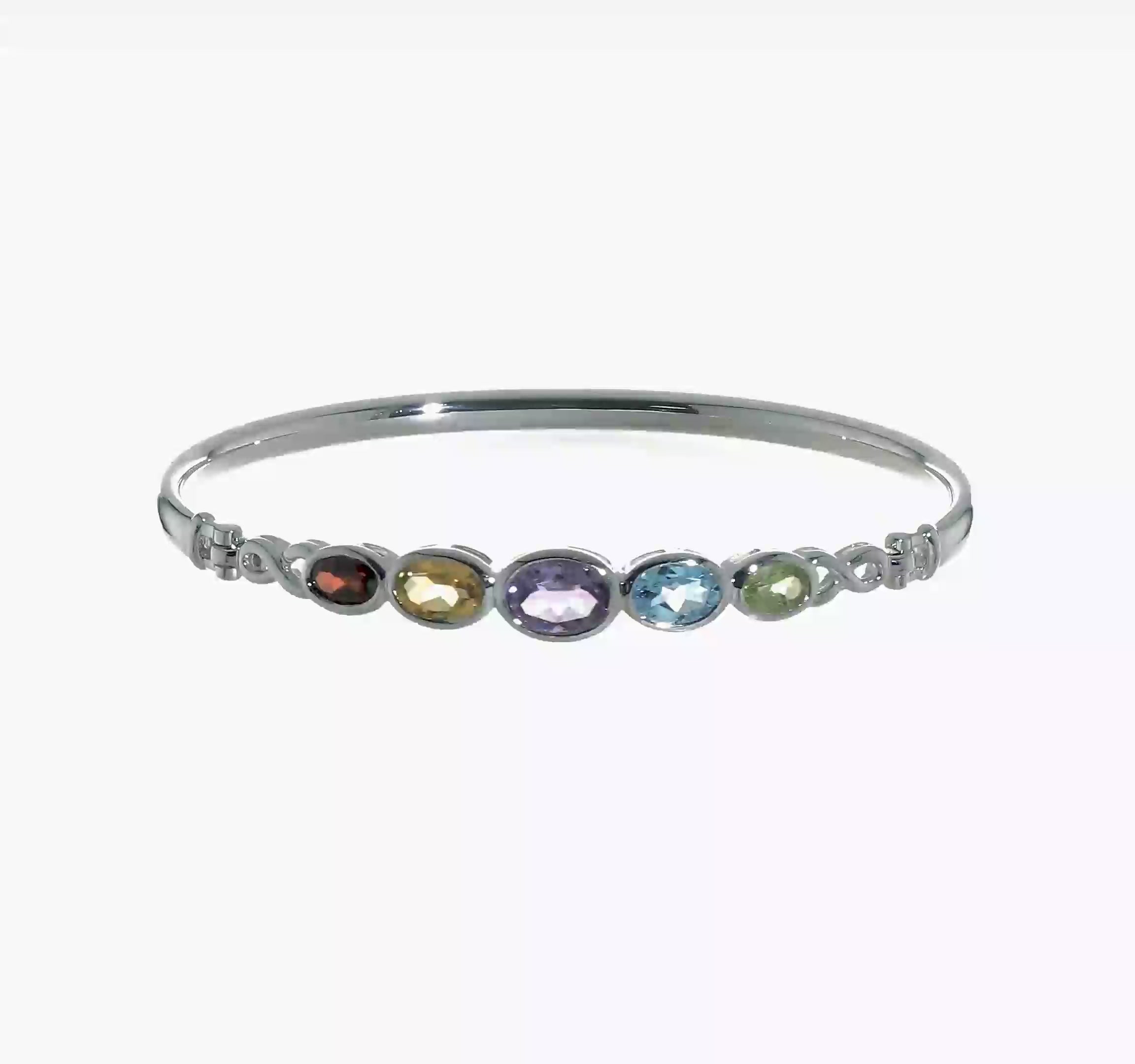 Multi gemstone bangle