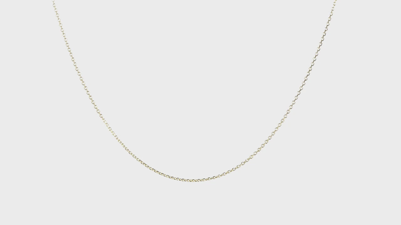 14KT Yellow Gold Adjustable  1mm D/C Cable Chain
