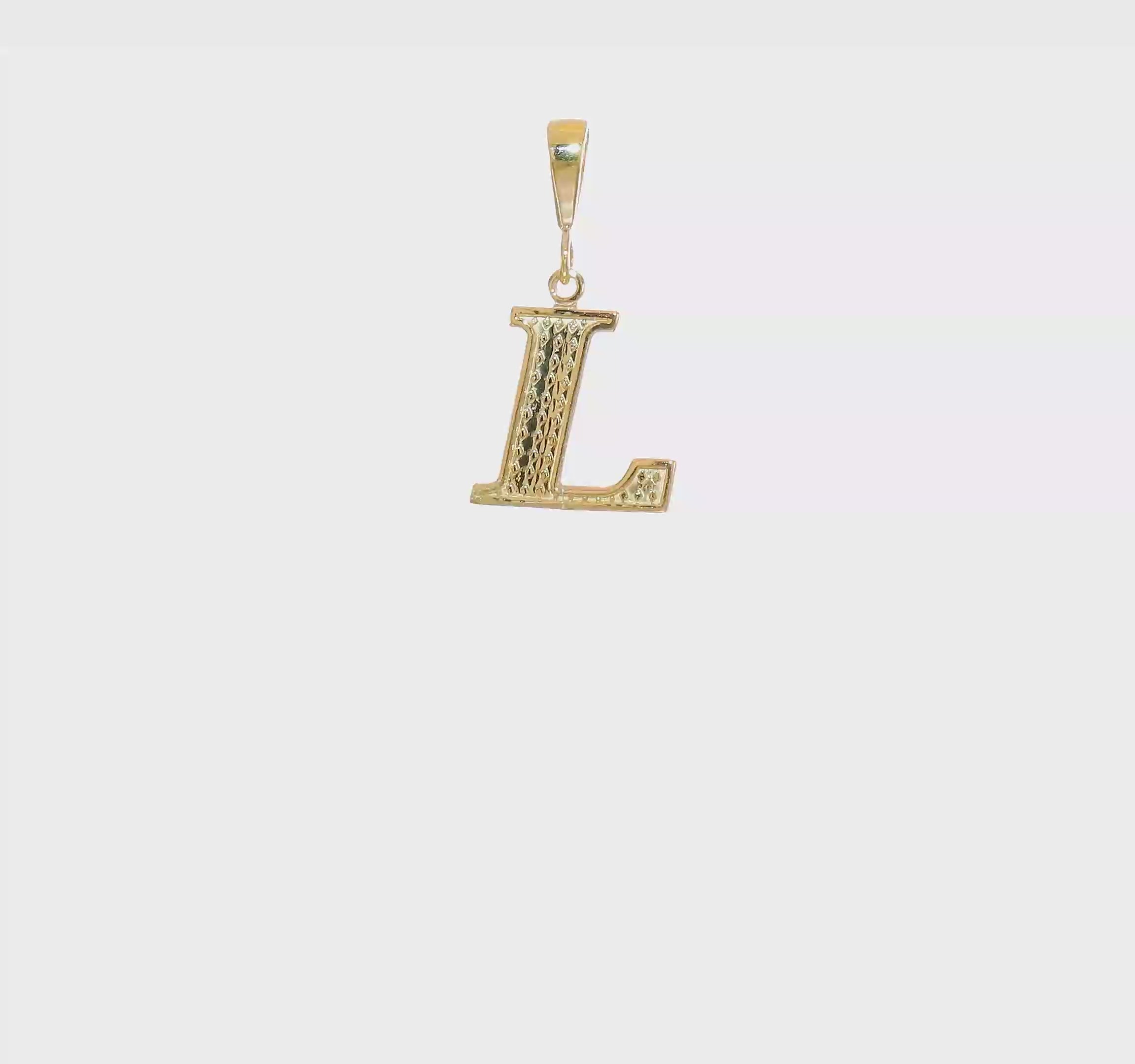 10KT Yellow Gold Initial L Pendant