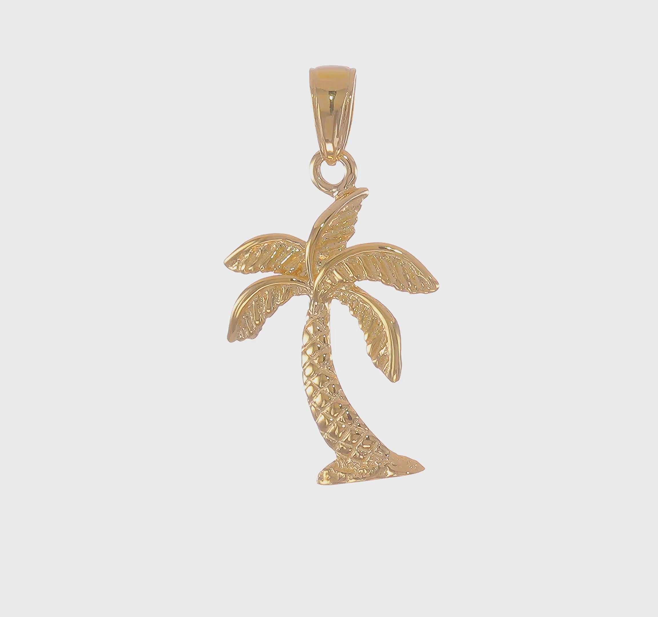 14kt Yellow Gold Palm Tree Pendant