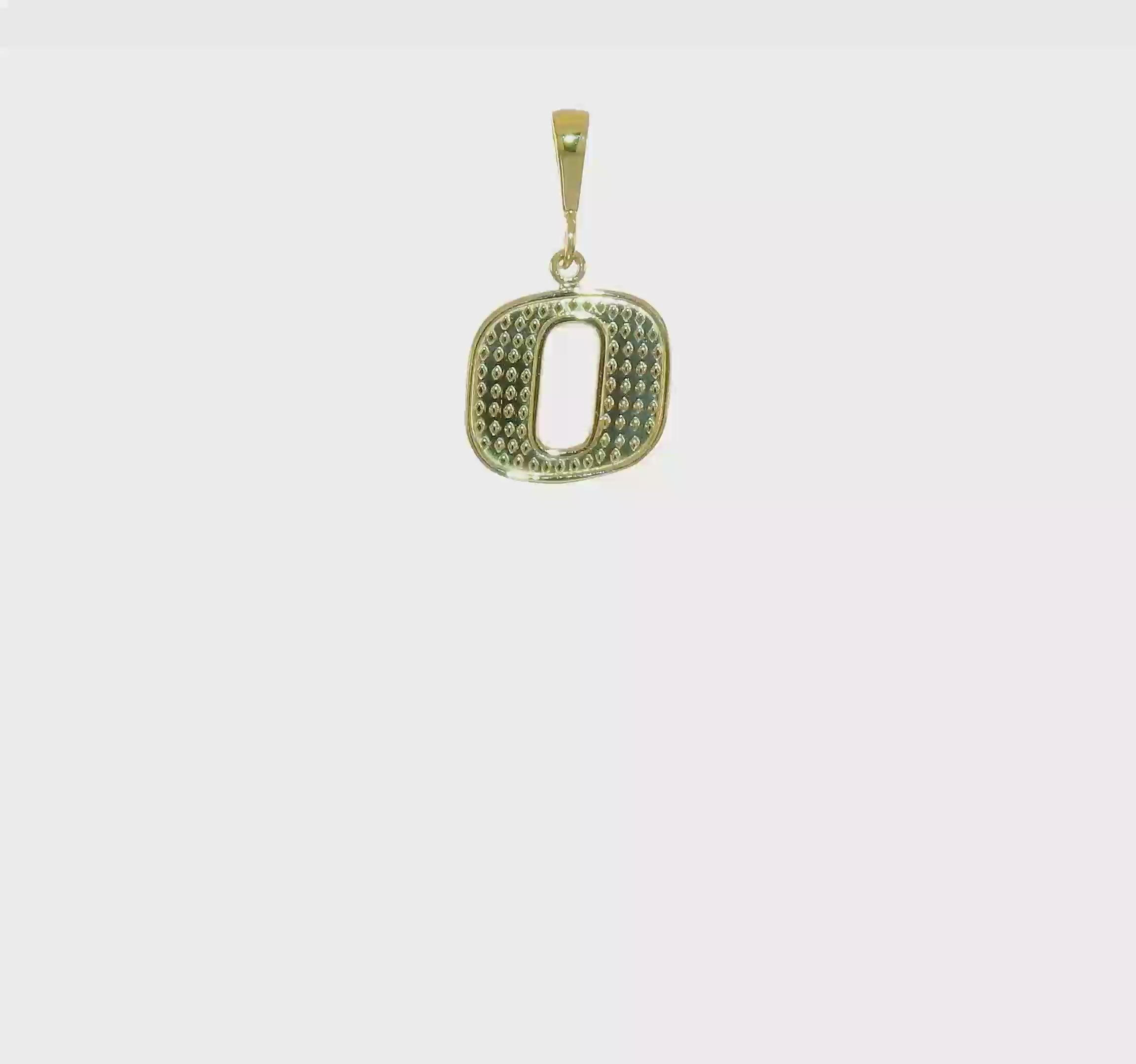10KT Yellow Gold Initial O Pendant
