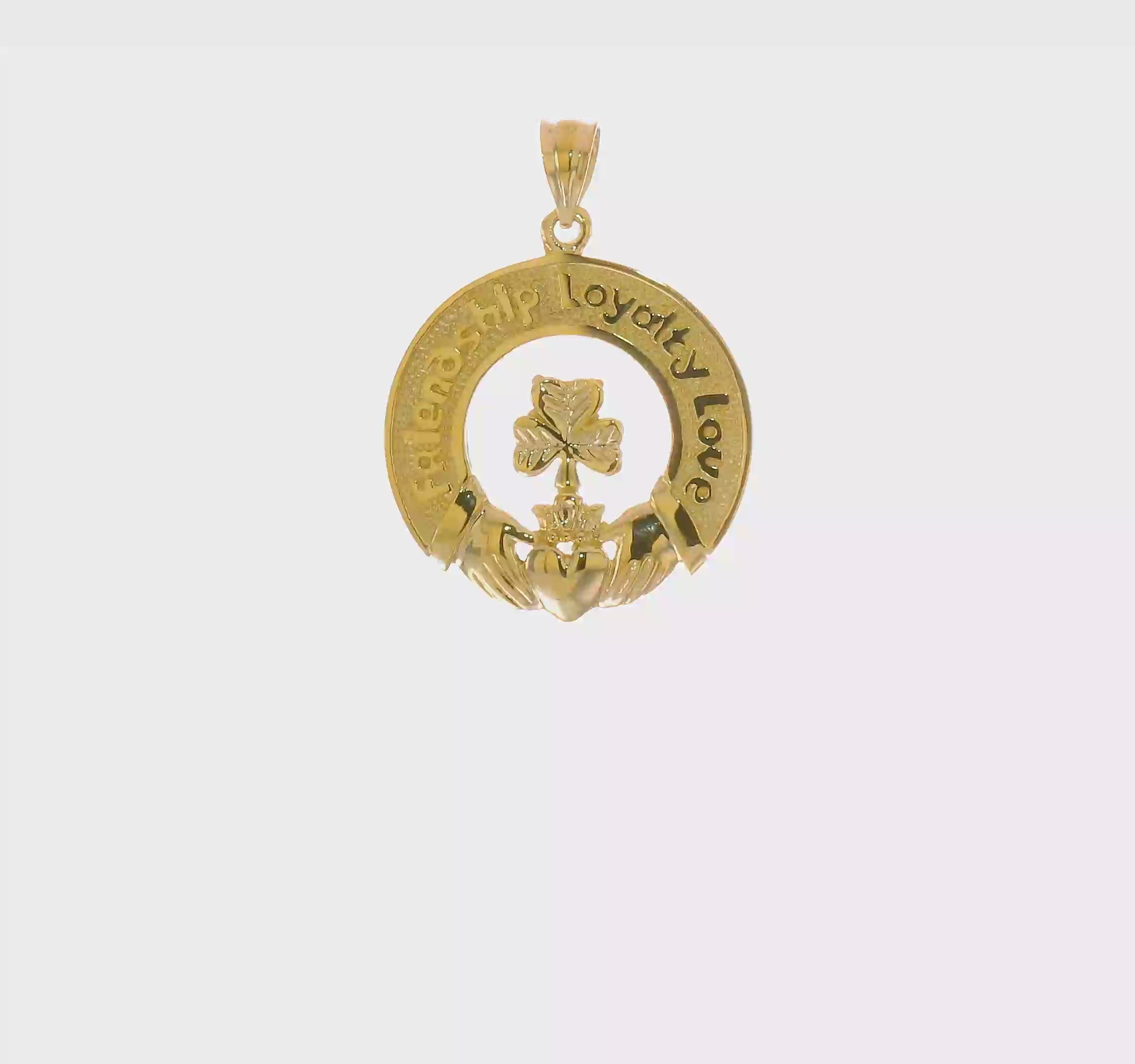 14kt Yellow Gold Claddagh Leaf Charm