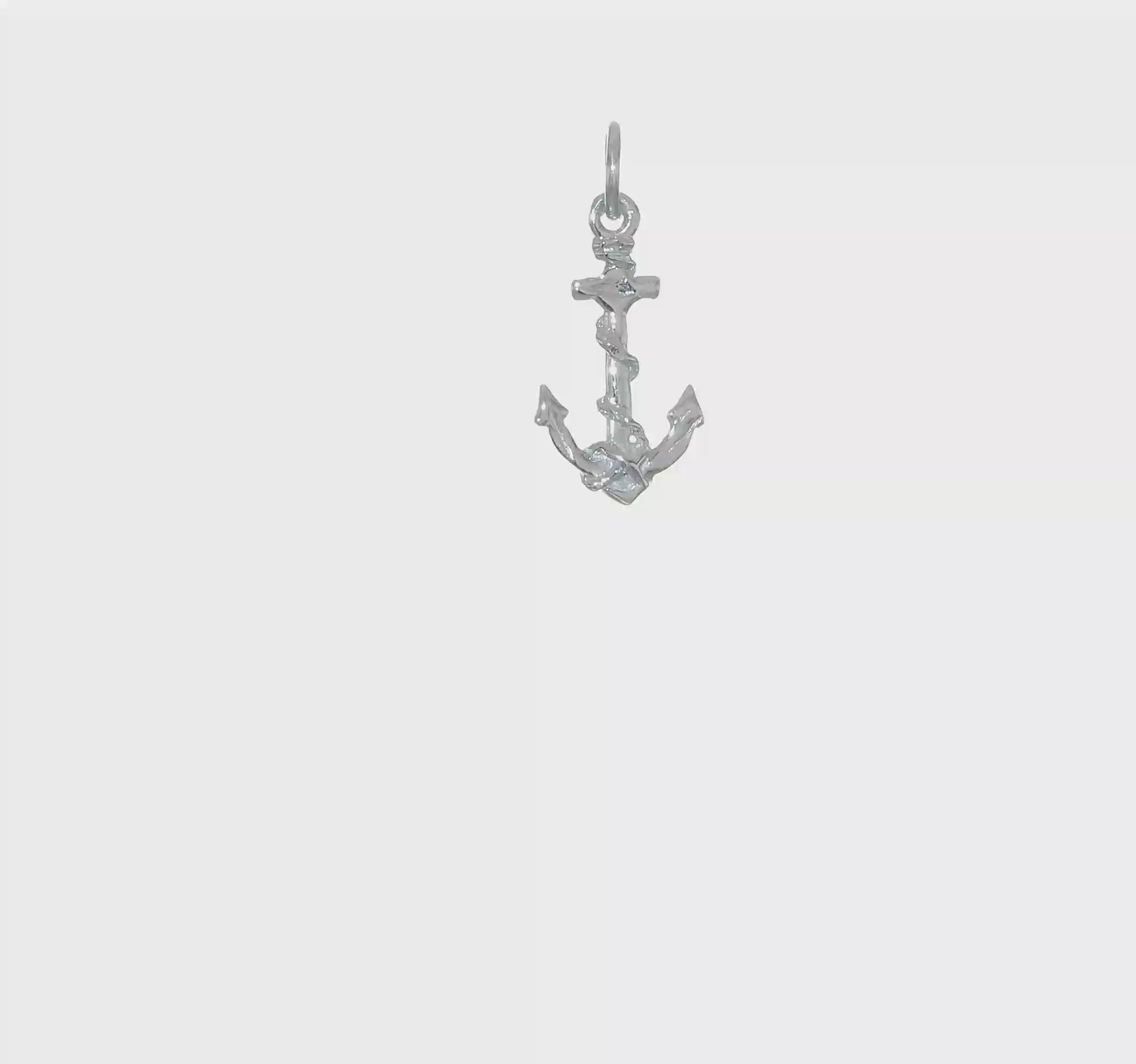 10kt White Gold Anchor Pendant
