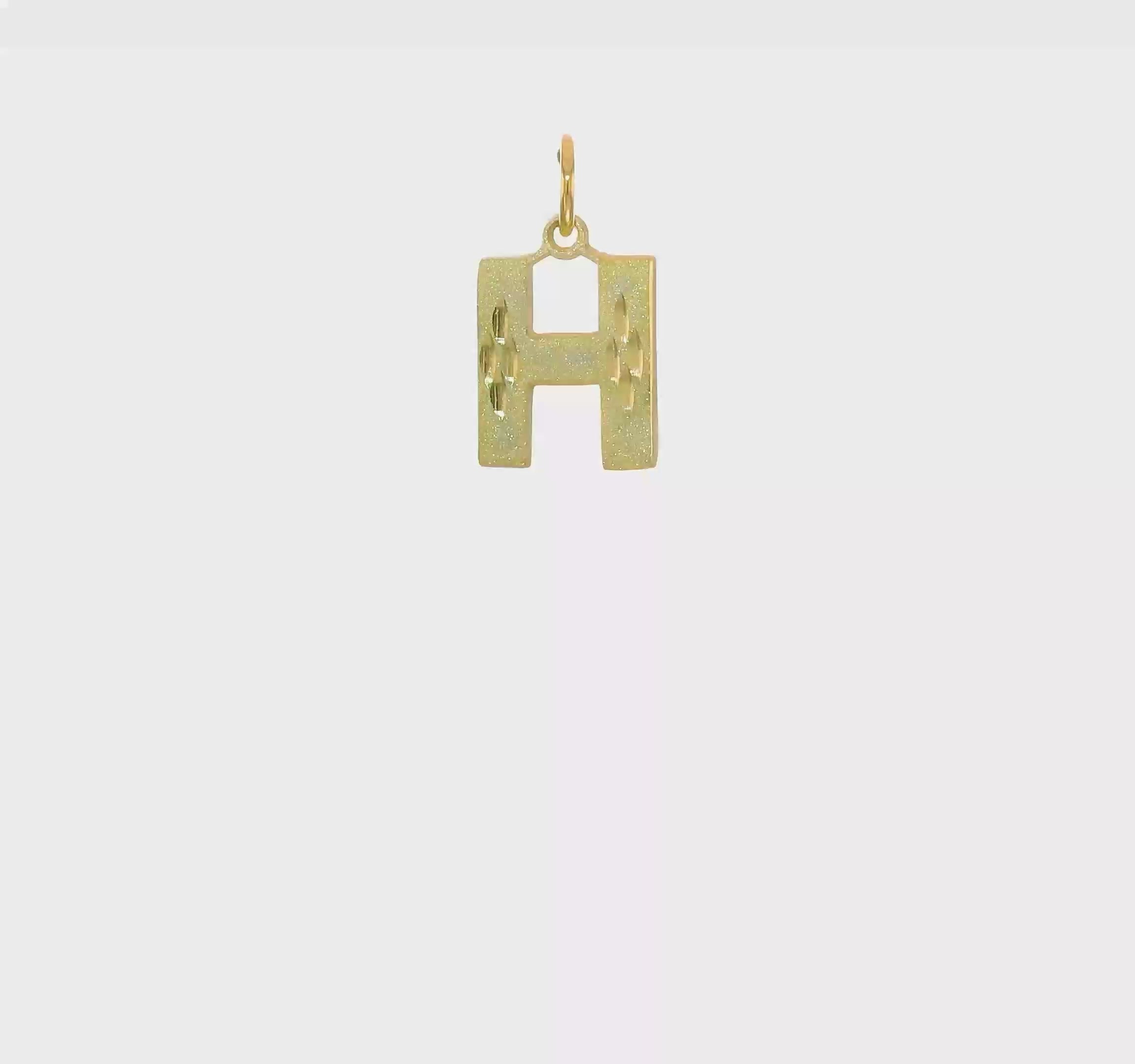 10kt Yellow Gold Initial H Charm