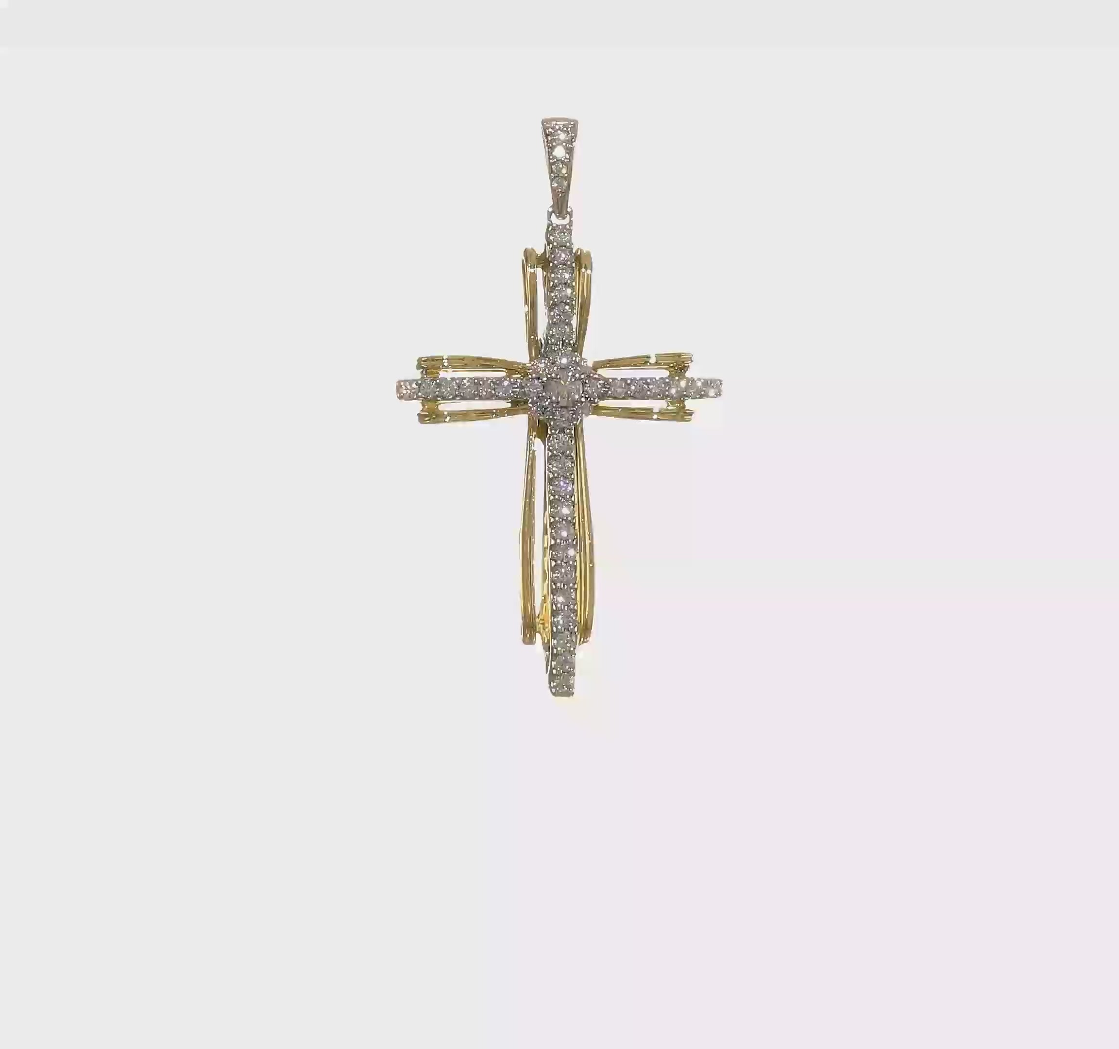 14kt Two-tone 1/3ct. Diamond Passion Cross Pendant
