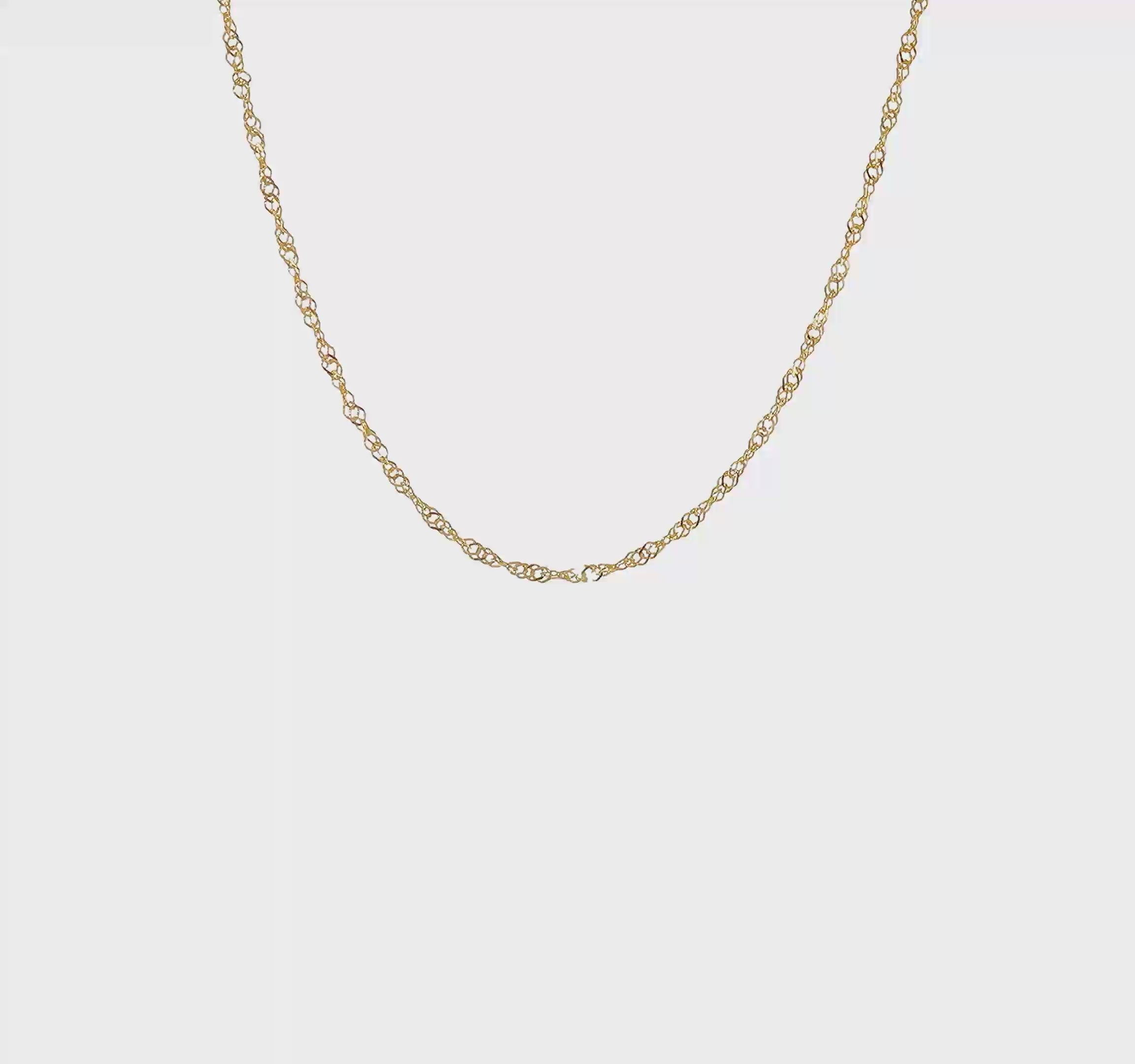 14KT Yellow Gold 20 inch 2mm Singapore with Lobster Clasp Chain