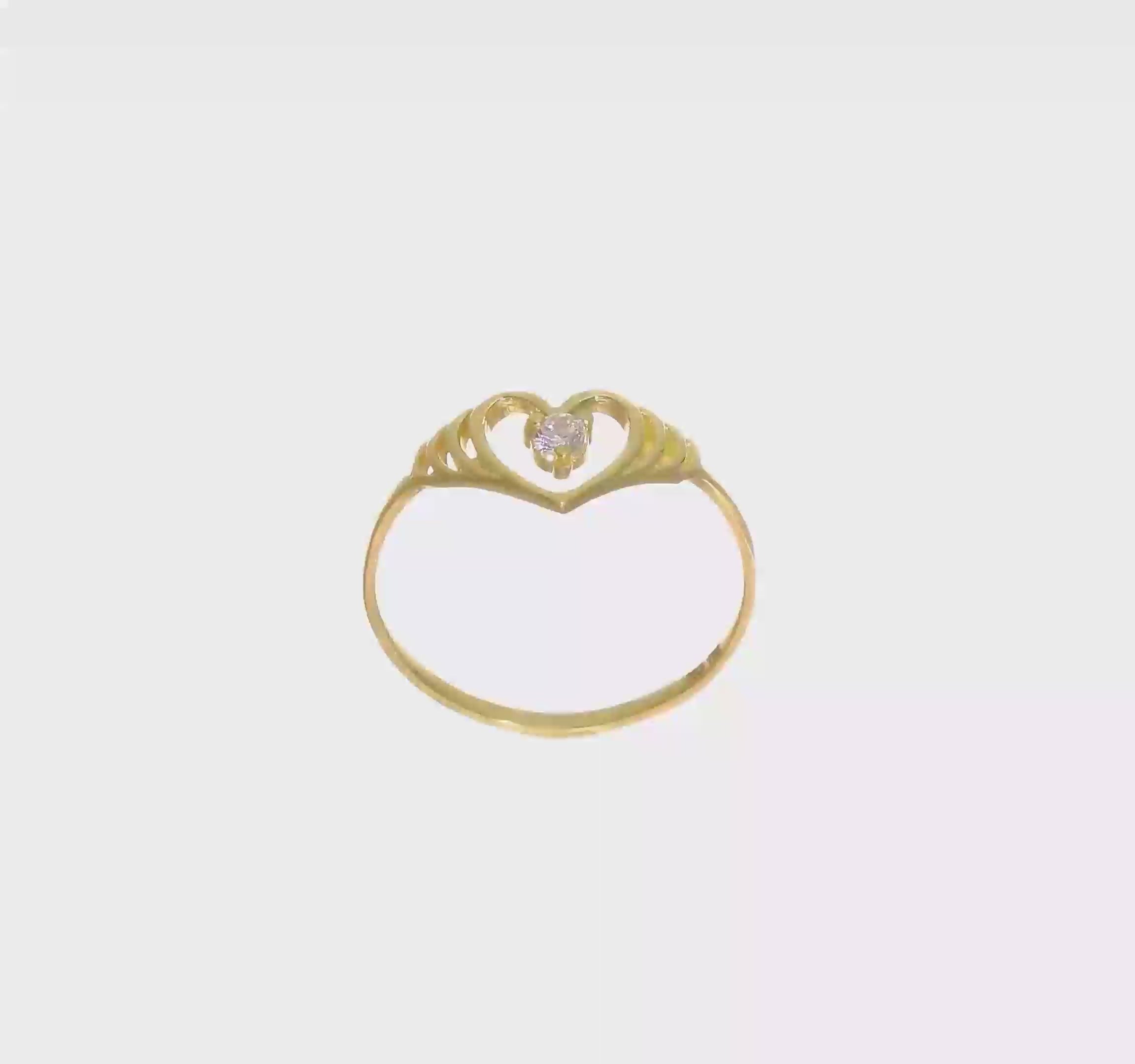 10kt Yellow Gold CZ Heart Ring