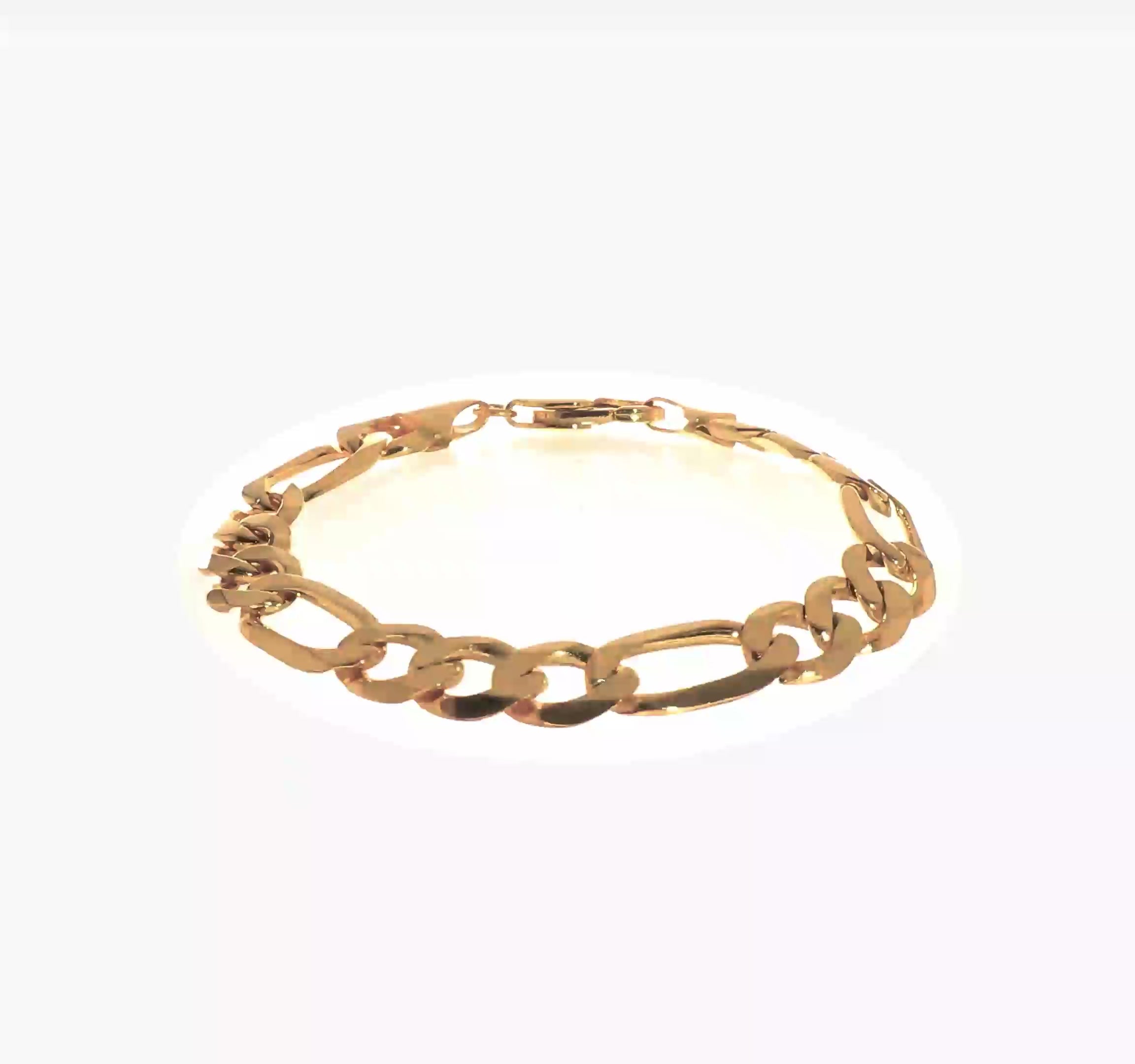 14KT Yellow Gold 10mm Flat Figaro Chain