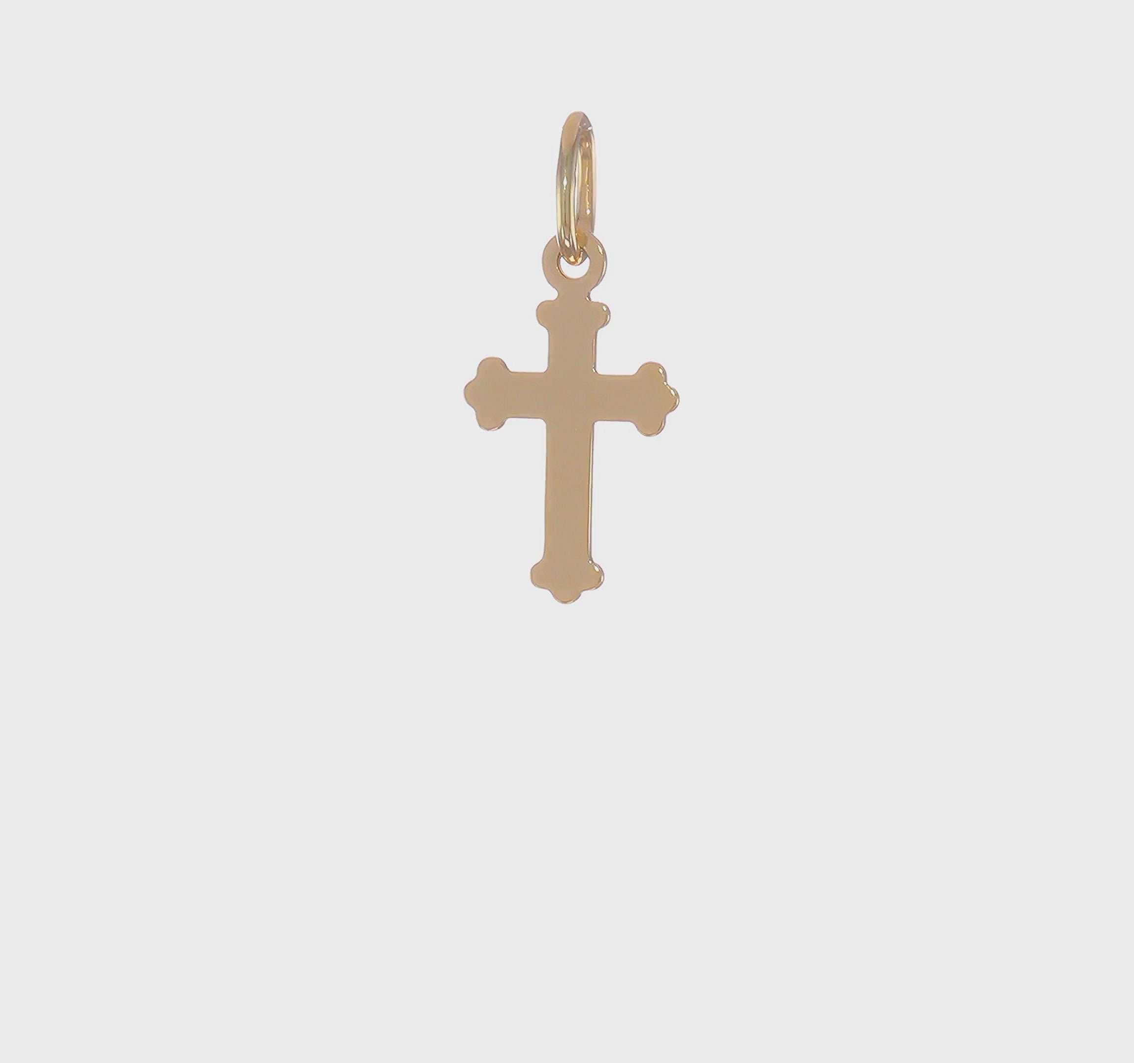 14kt Yellow Gold Mini Polished Cross Charm