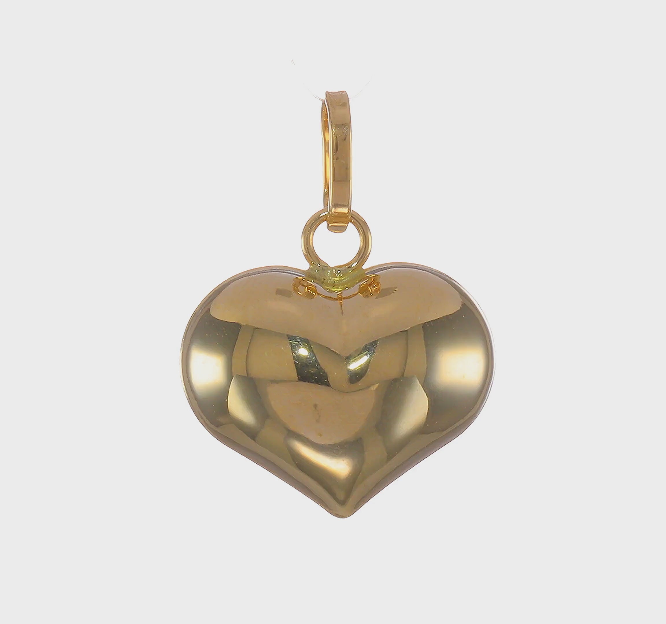 14KT Yellow Gold Polished 3-D Puffed Heart Pendant
