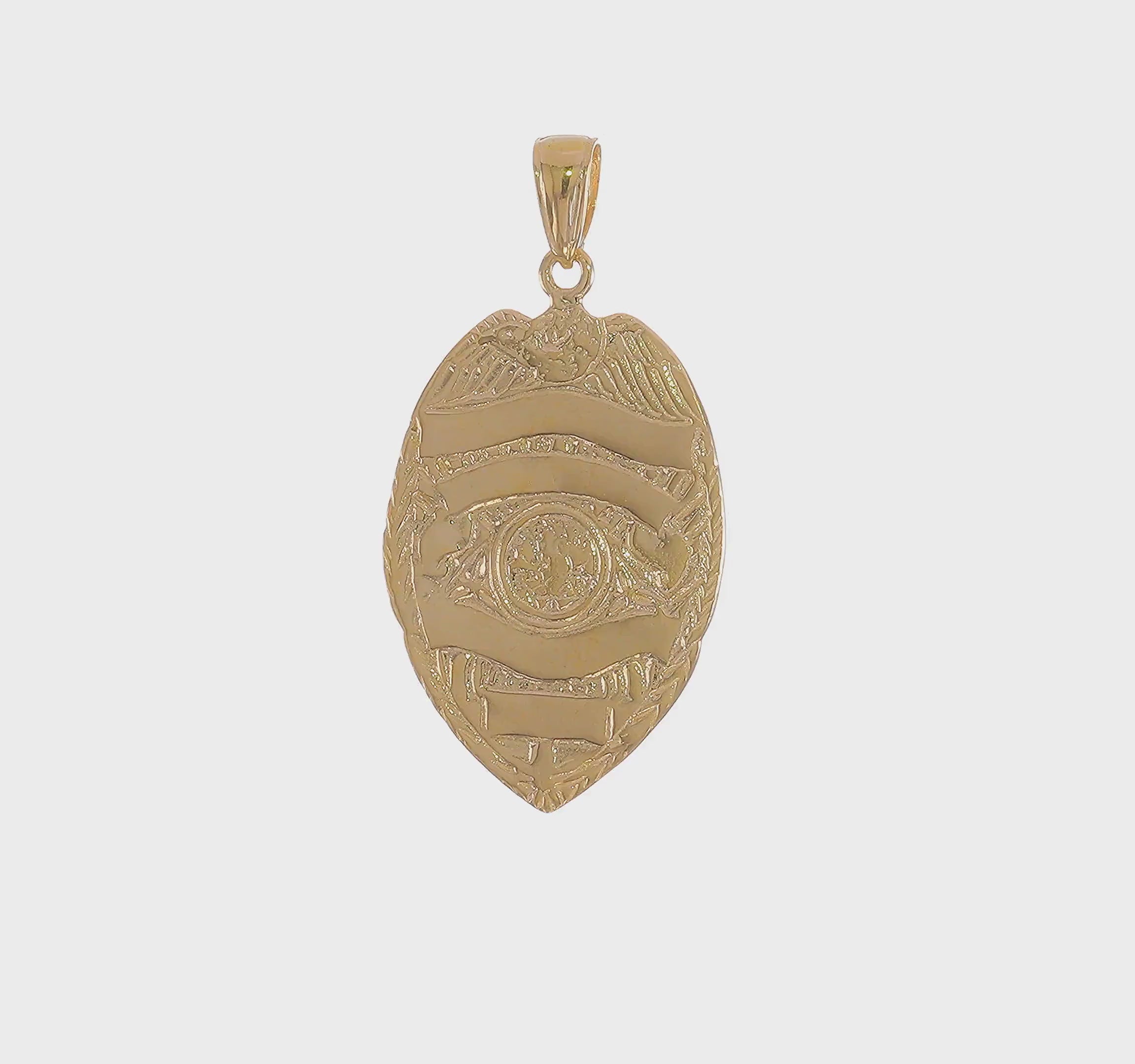 14kt Yellow Gold Large Badge Pendant