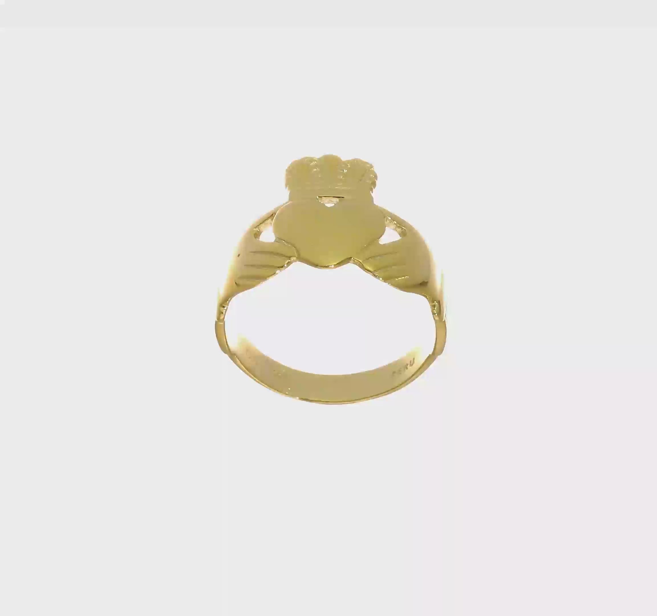 10kt Yellow Gold Polished Ladies Claddagh Ring