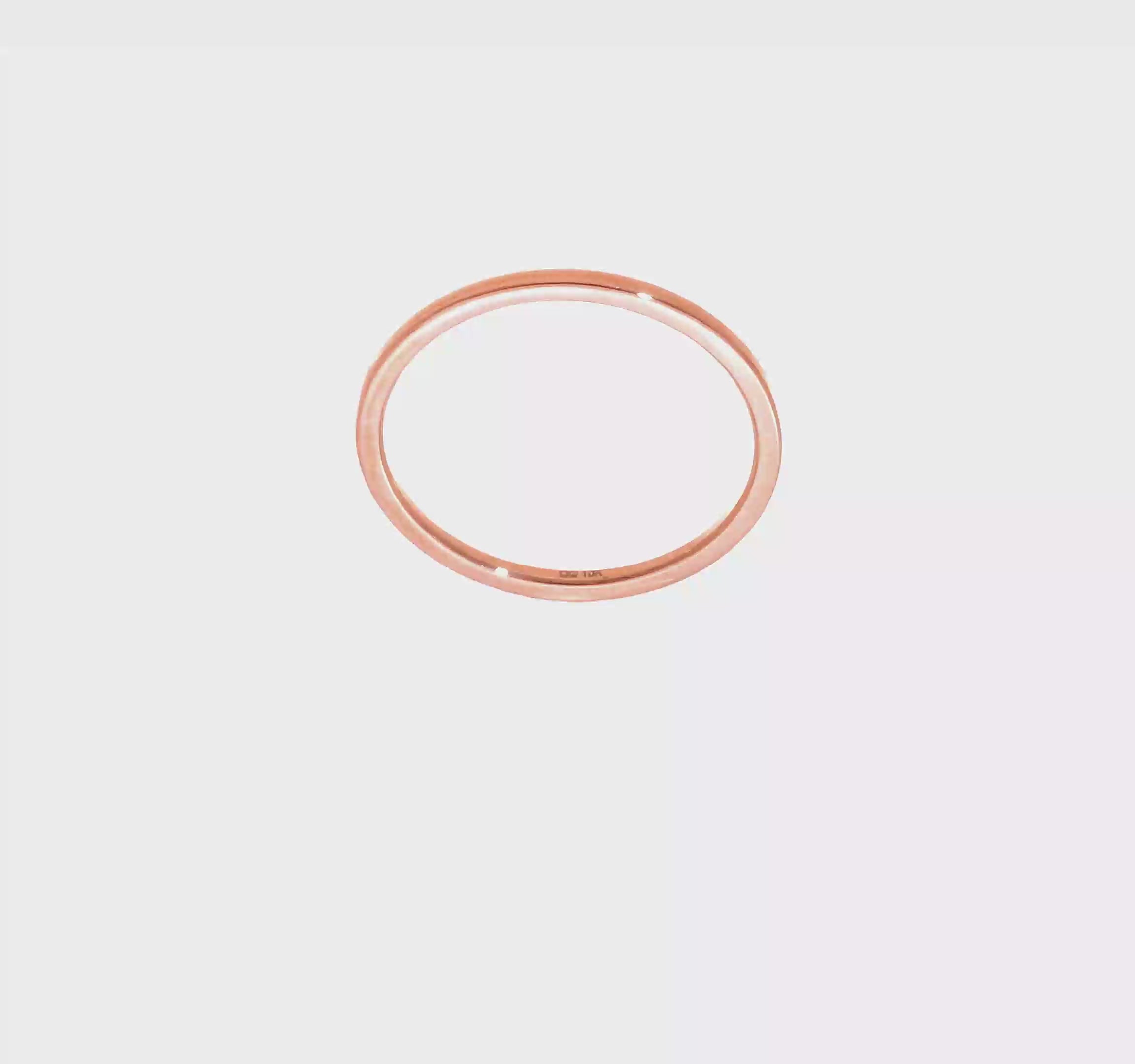 10KT Rose Gold 1.2mm Flat Polished Stackable Band Size 10