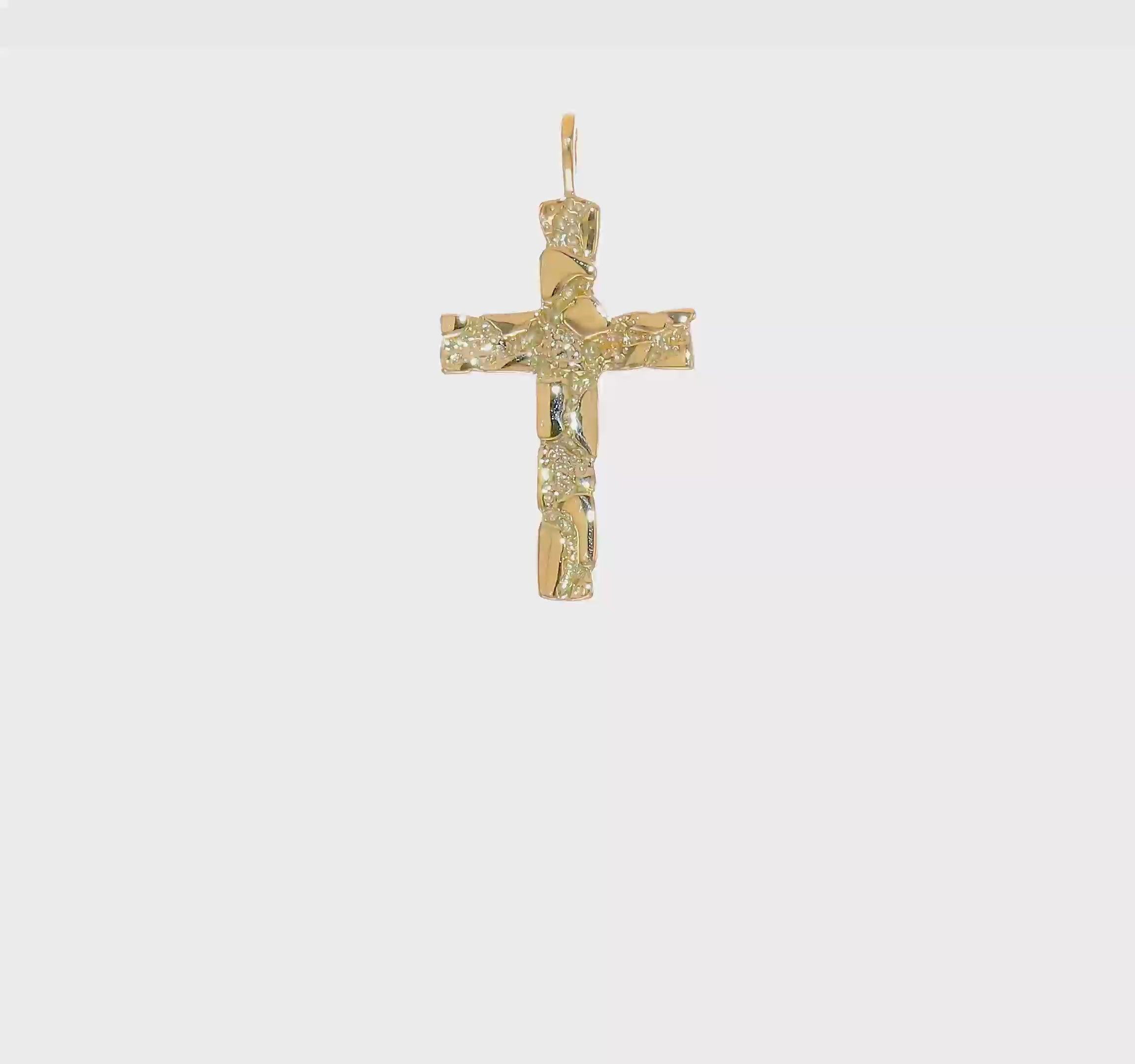 10kt Yellow Gold Nugget Cross Pendant