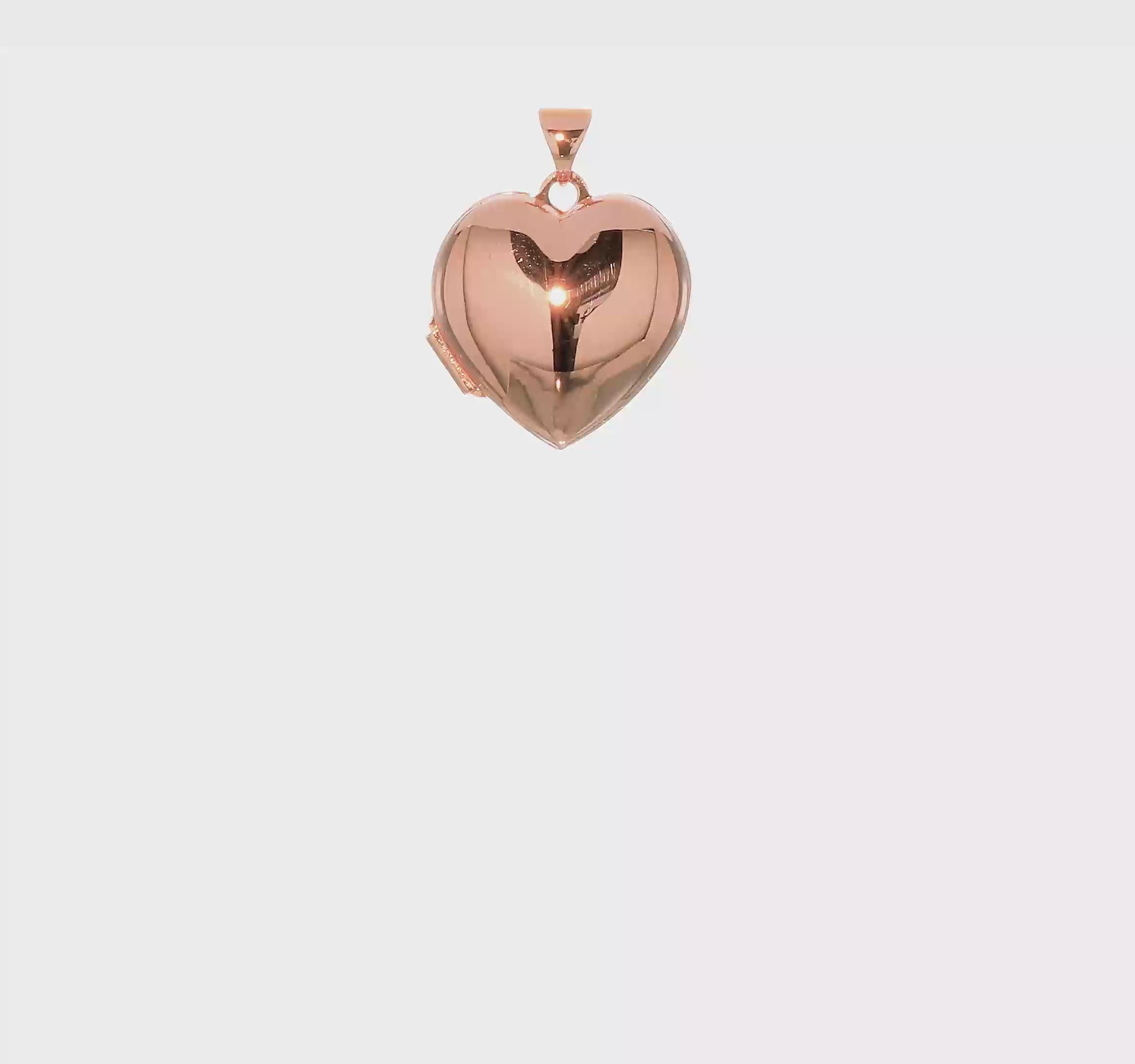 14kt Rose Gold 18mm Domed Heart Locket