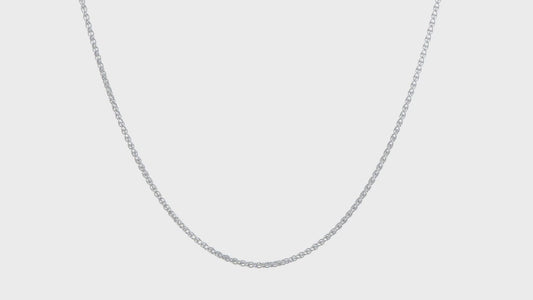 14kt White Gold 10 inch 1.7mm Spiga with Lobster Clasp Chain Anklet