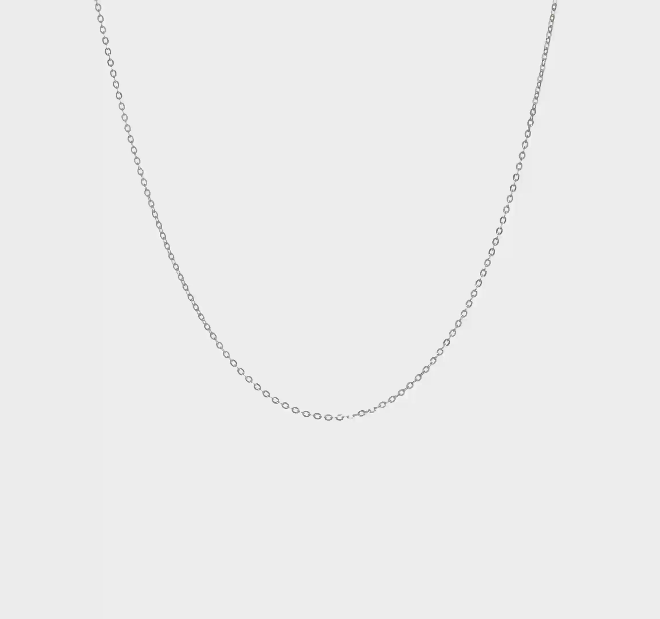 14KT White Gold 1.1mm Flat Cable Chain
