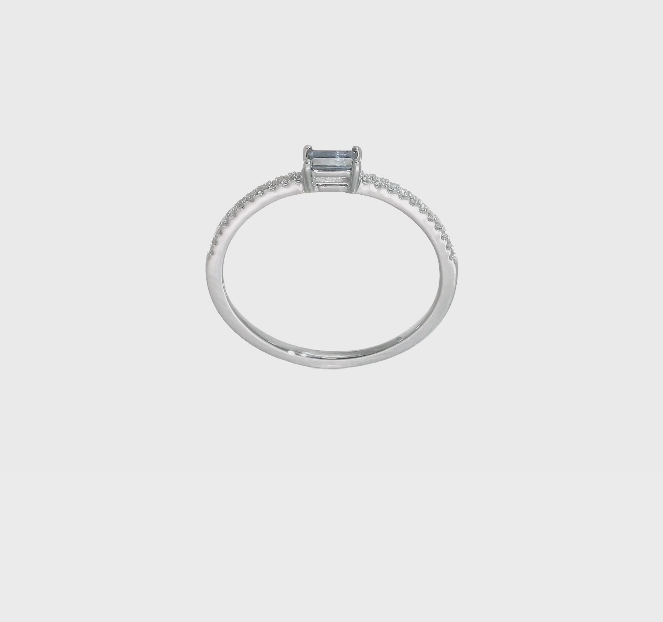 14kt White Gold Polished Sapphire and Diamond Ring