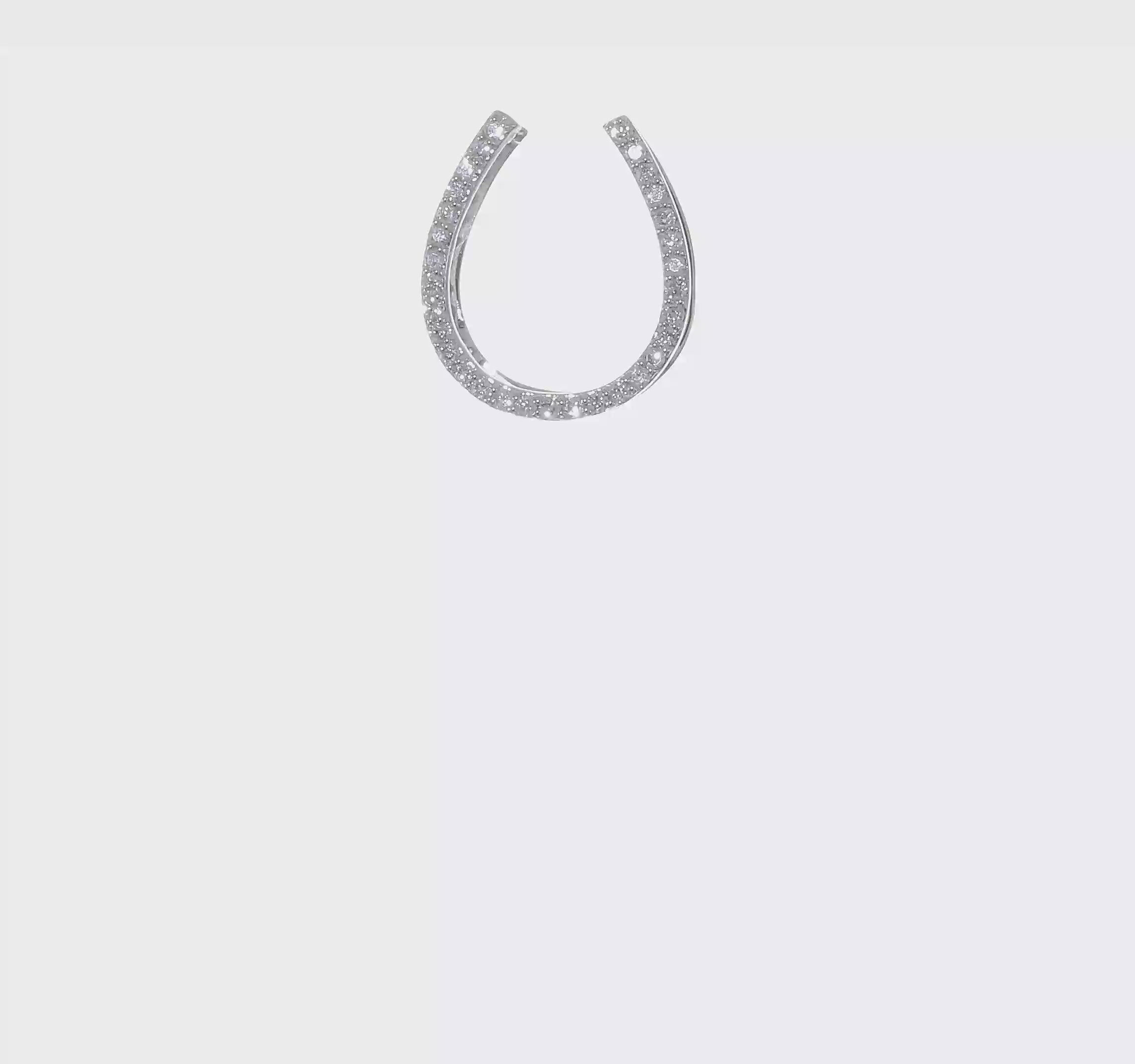 14kt White Gold 1/6ct. Diamond Horseshoe Chain Slide