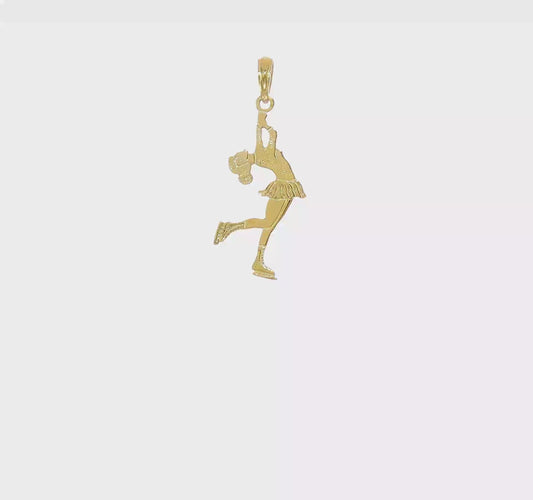 10kt Yellow Gold Ice Skater Turning Charm