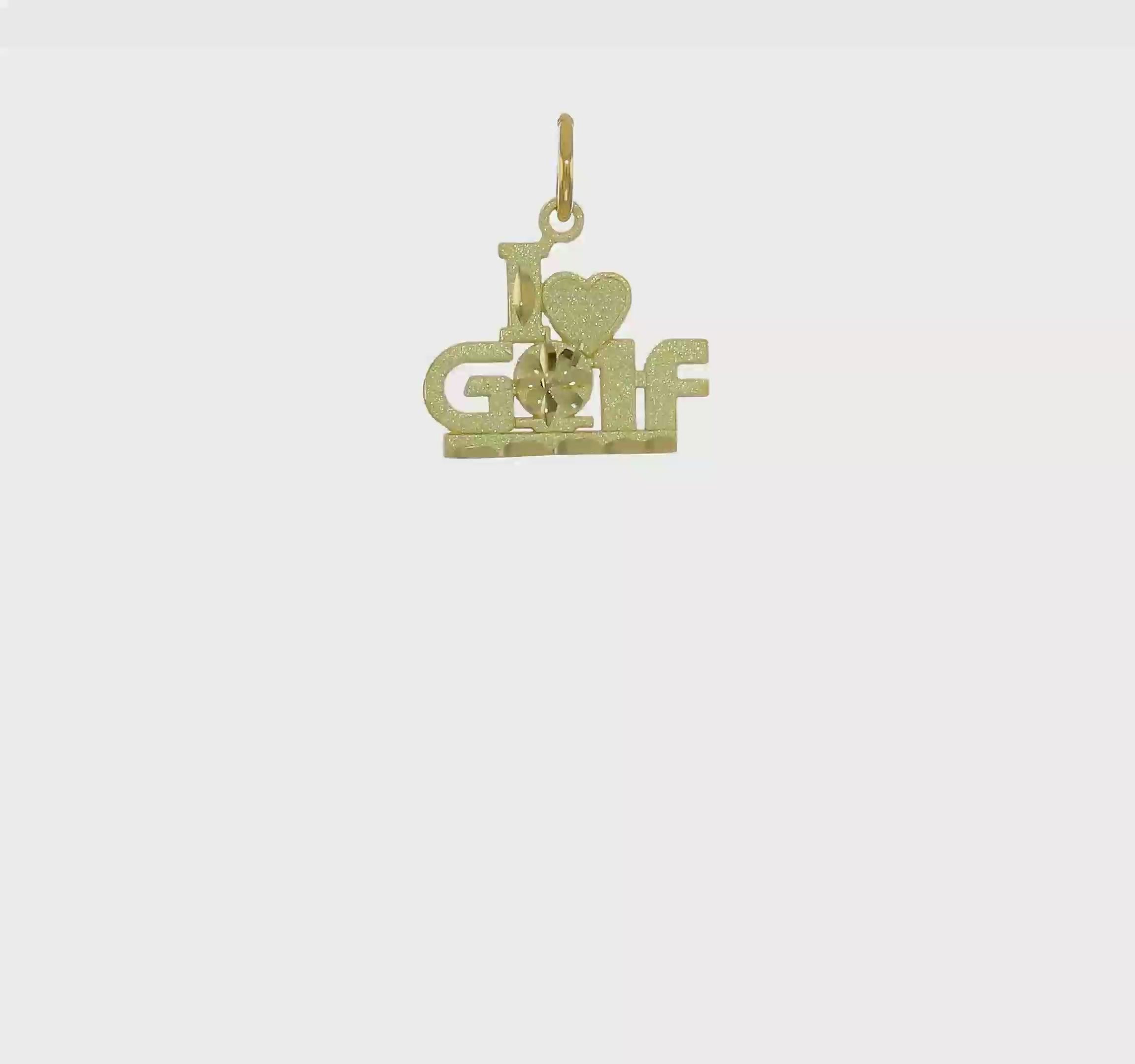 10KT Yellow Gold I HEART GOLF Charm