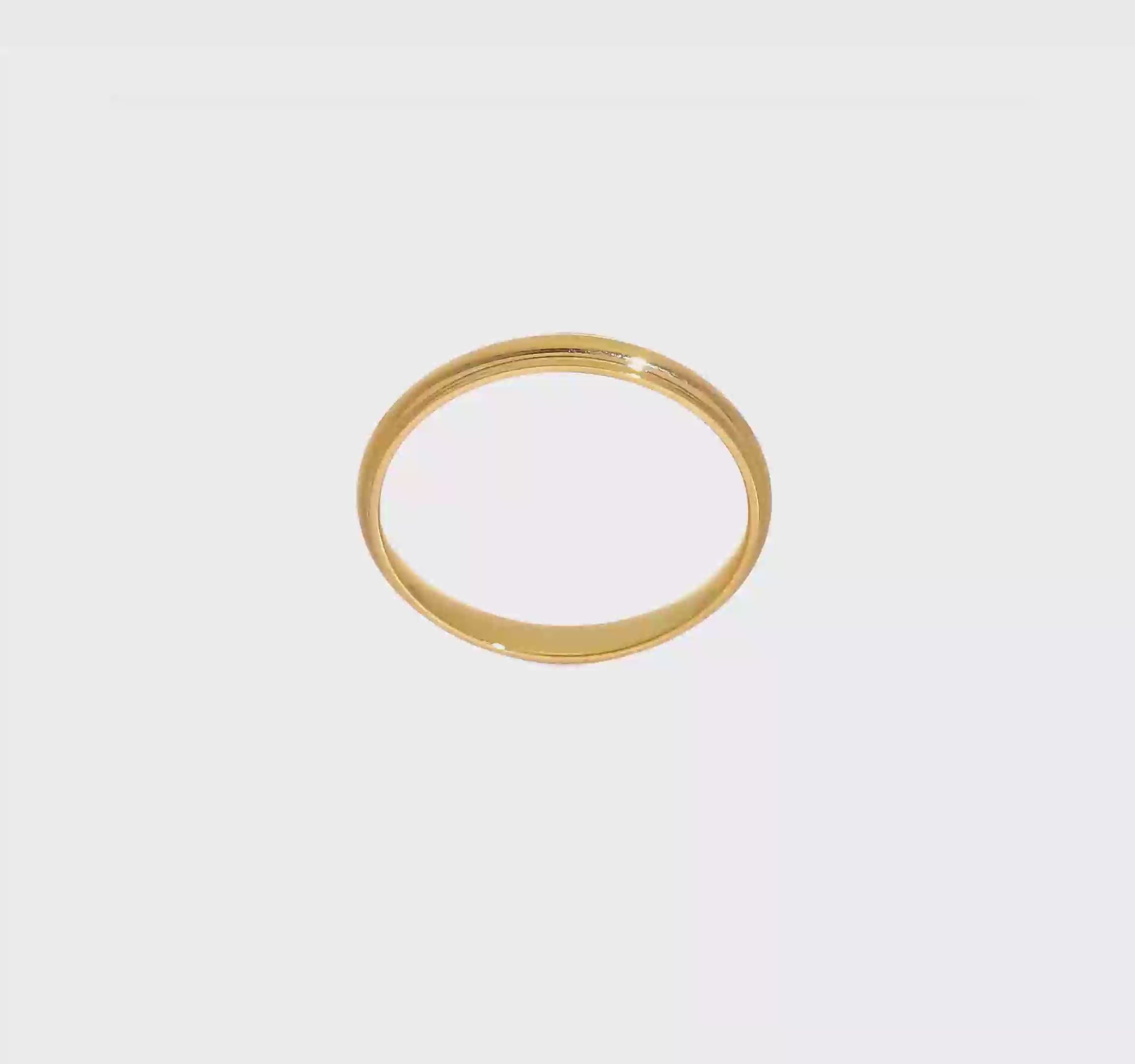 14kt Yellow Gold 2.5mm Half Round with Edge Wedding Band Size 7.5